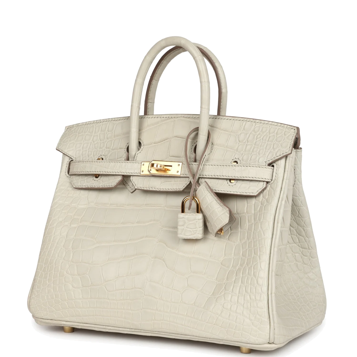 Hermes Birkin 25 Beton Matte Alligator Gold Hardware Бетон матовый — фото 6