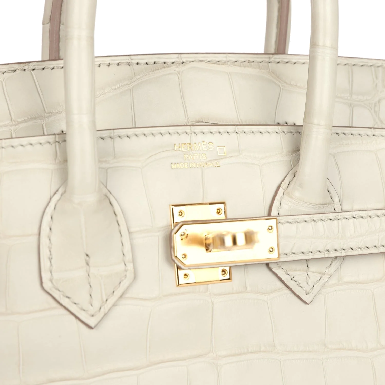 Hermes Birkin 25 Beton Matte Alligator Gold Hardware Бетон матовый — фото 8