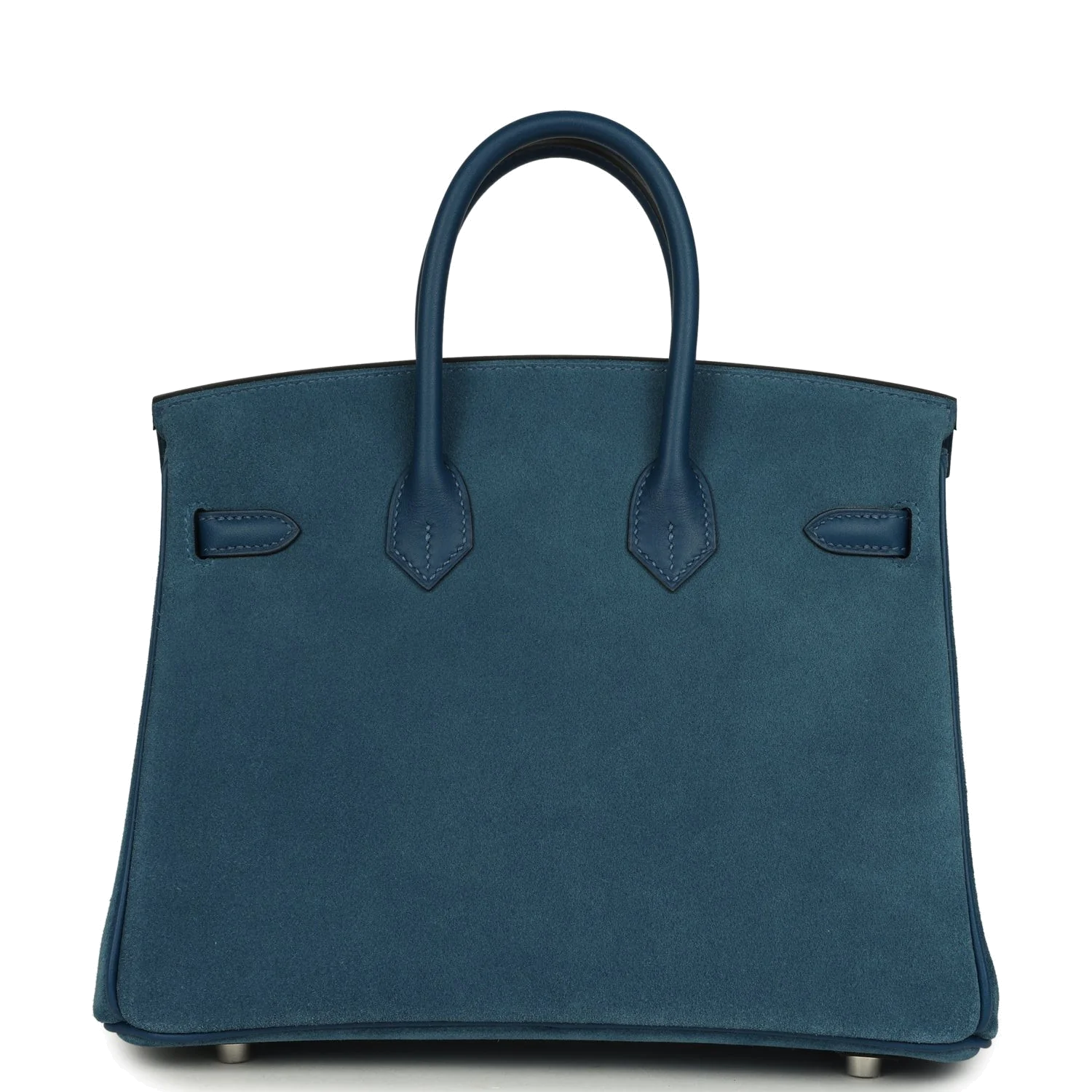 Hermes Birkin 25 Bleu Thalassa Grizzly and Deep Bleu Swift Palladium Hardware Синий Таласса — фото 5