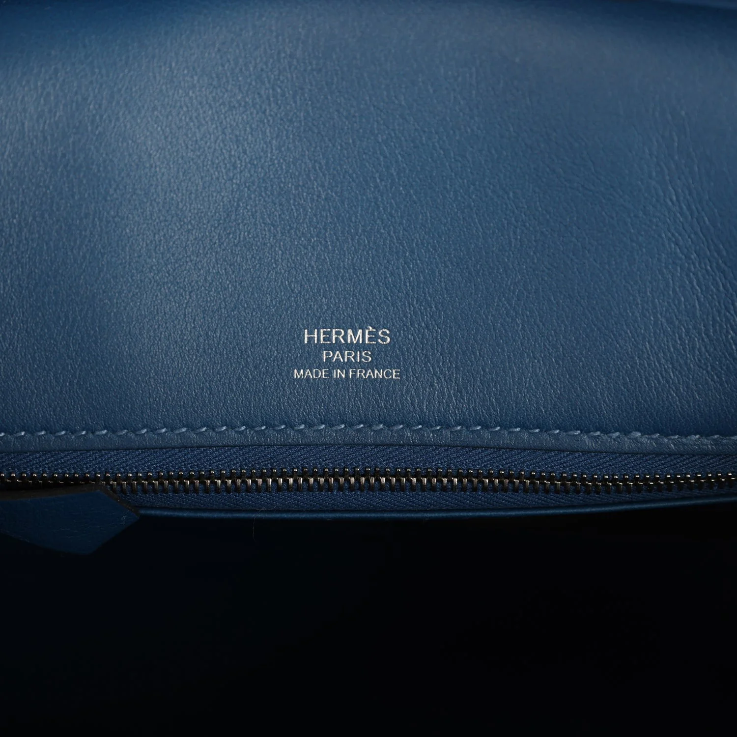 Hermes Birkin 25 Bleu Thalassa Grizzly and Deep Bleu Swift Palladium Hardware Синий Таласса — фото 8