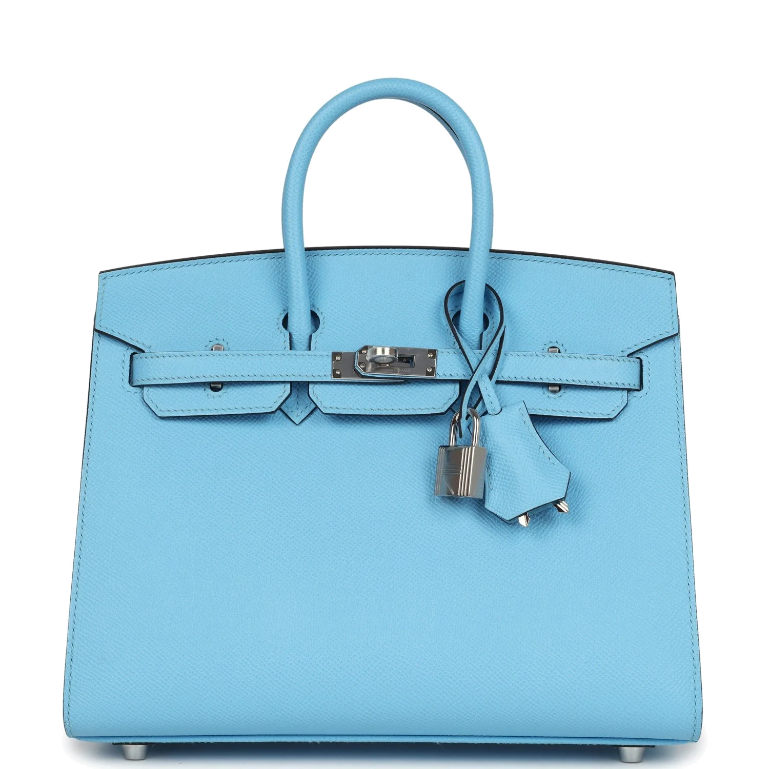 Hermes Birkin Sellier 25 Celeste Epsom Palladium Hardware — фото 1