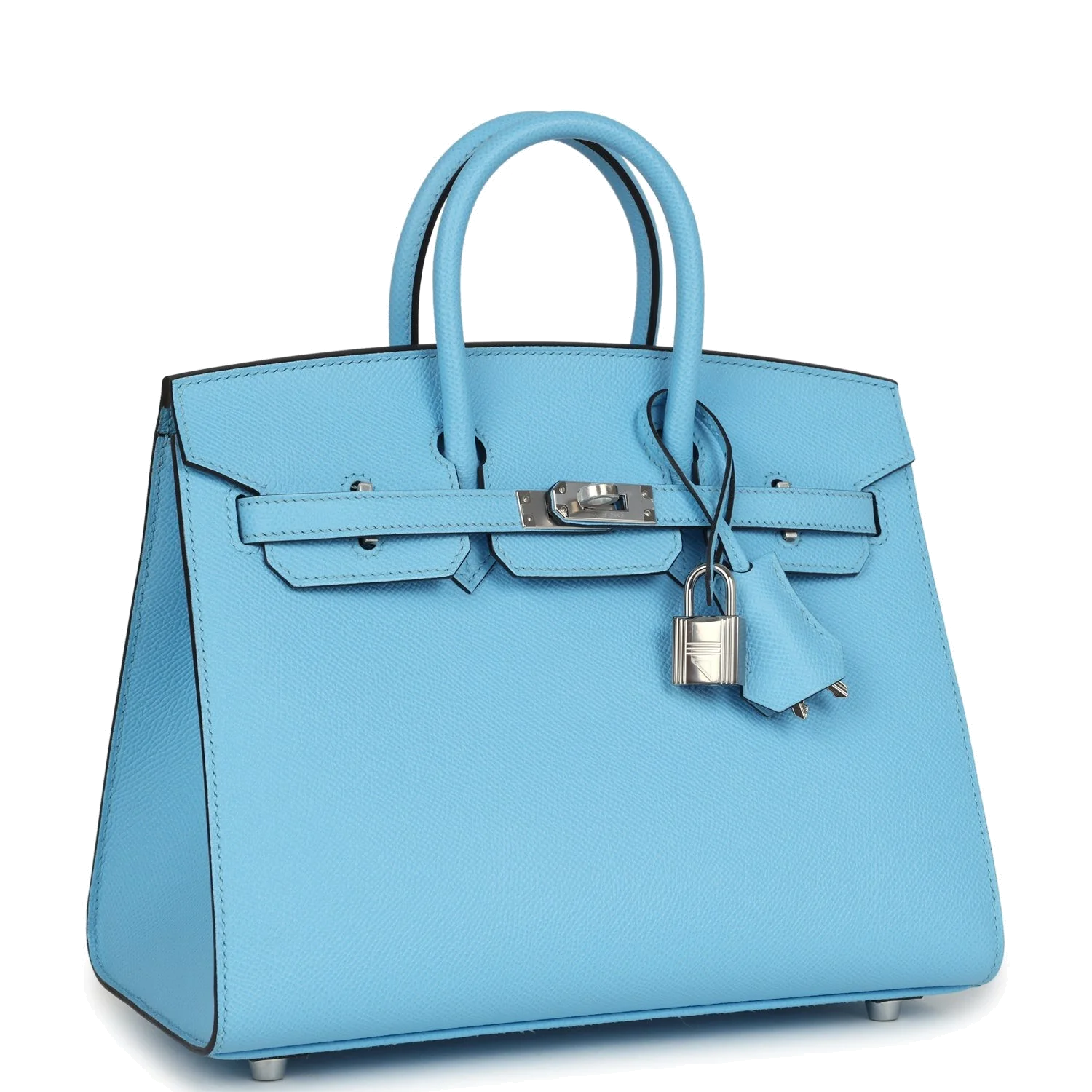 Hermes Birkin Sellier 25 Celeste Epsom Palladium Hardware — фото 3