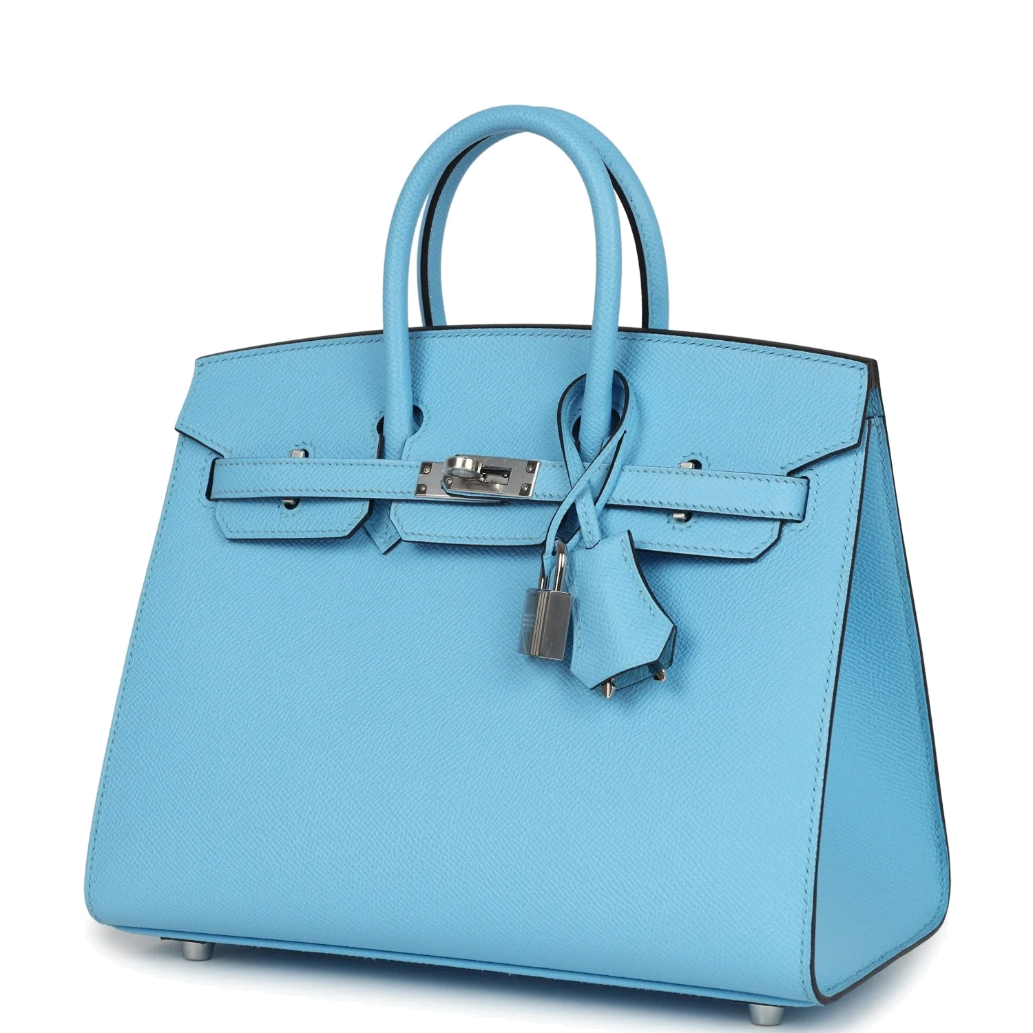 Hermes Birkin Sellier 25 Celeste Epsom Palladium Hardware — фото 6
