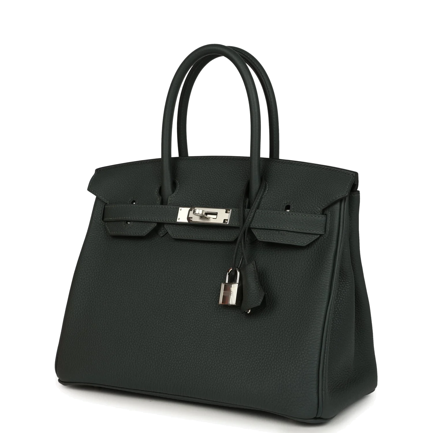 Hermes Birkin 30 Vert Fonce Togo Palladium Hardware Зеленый темный — фото 6