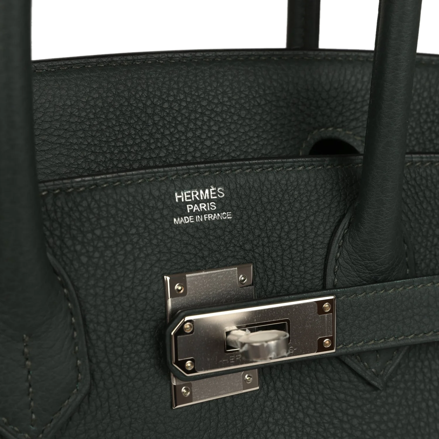 Hermes Birkin 30 Vert Fonce Togo Palladium Hardware Зеленый темный — фото 8