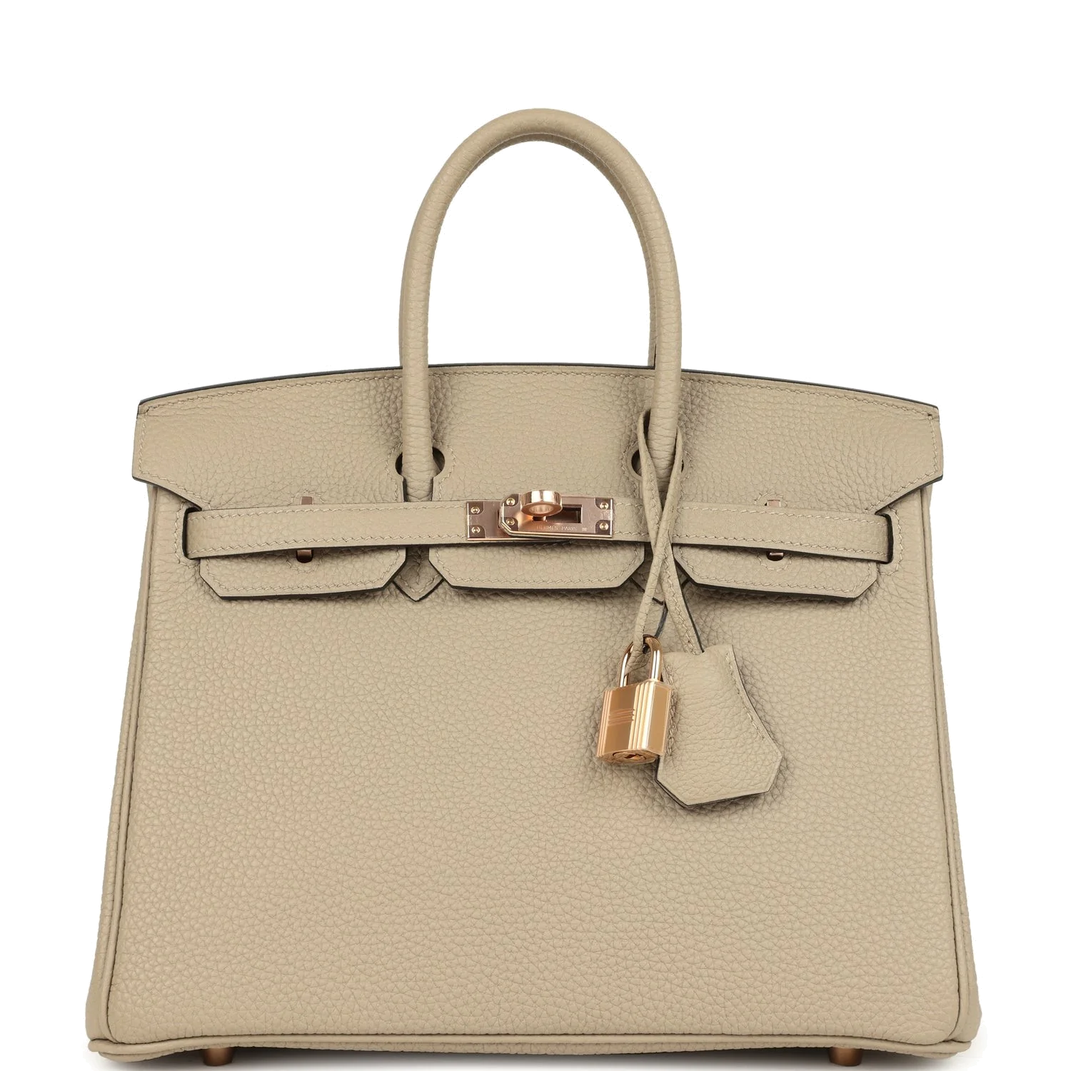 Hermes Birkin 25 Gris Tourterelle Togo Rose Gold Hardware Серый Туртерель — фото 2