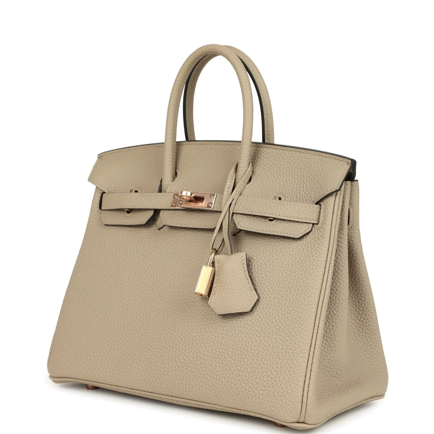 Hermes Birkin 25 Gris Tourterelle Togo Rose Gold Hardware Серый Туртерель — фото 6