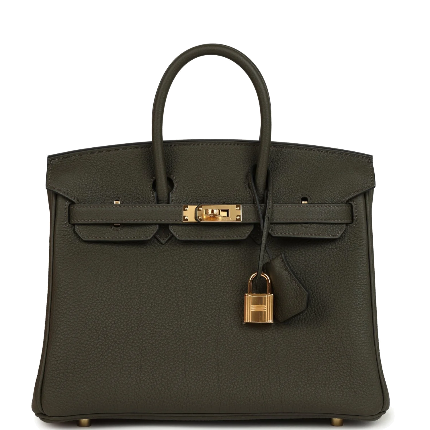 Hermes Birkin 25 Vert de Gris Togo Gold Hardware Зеленый — фото 2