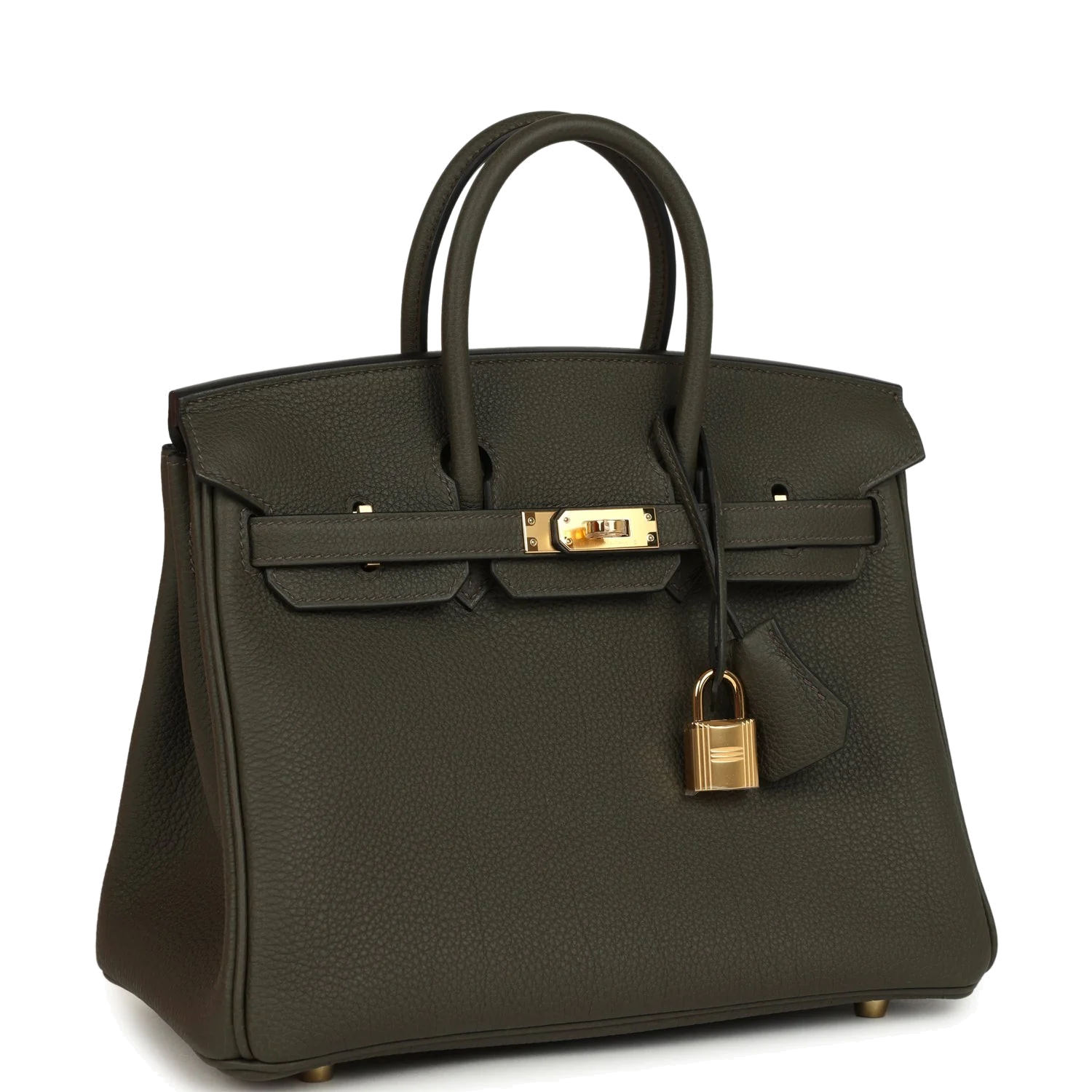 Hermes Birkin 25 Vert de Gris Togo Gold Hardware Зеленый — фото 3