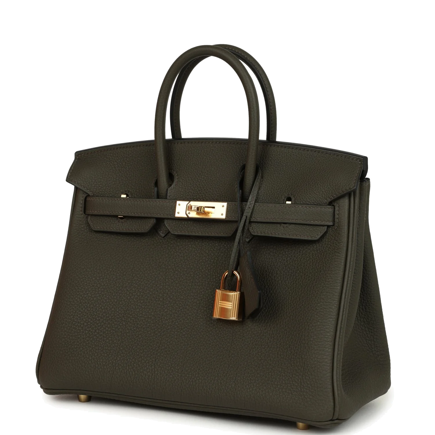 Hermes Birkin 25 Vert de Gris Togo Gold Hardware Зеленый — фото 6