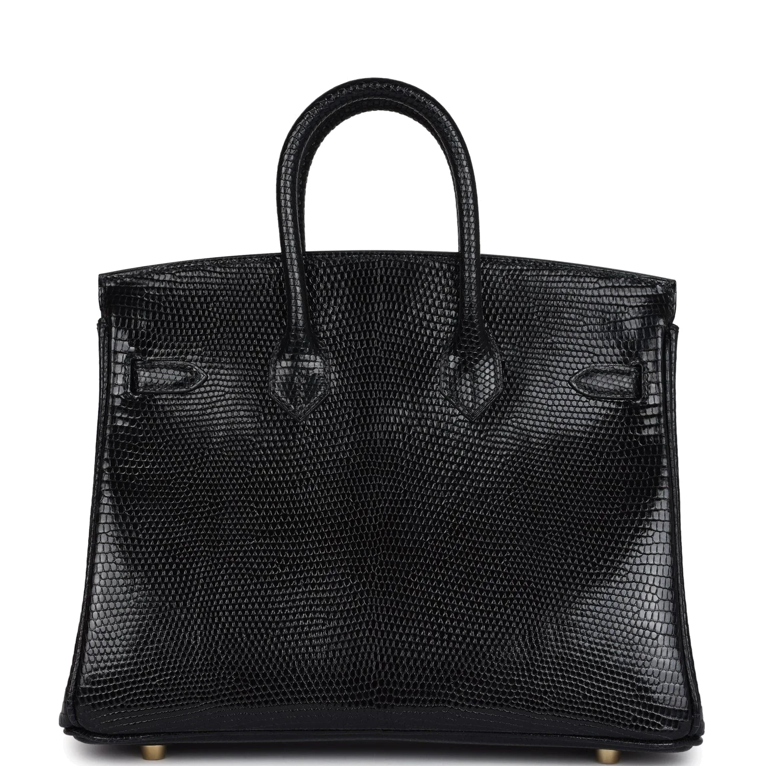 Hermes Birkin 25 Black Shiny Varanus Niloticus Lizard Gold Hardware Черный глянцевый — фото 5