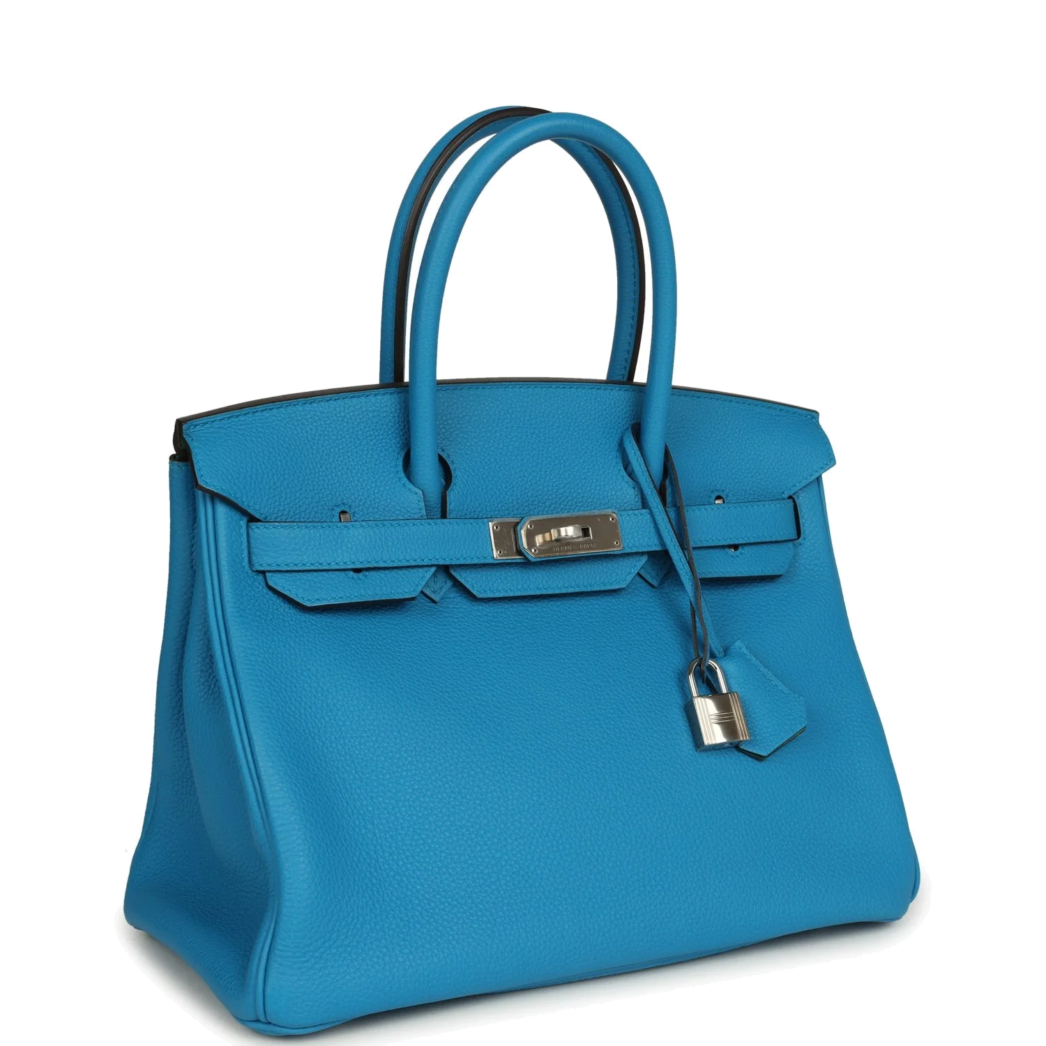 Hermes Birkin 30 Bleu Zanzibar Verso Togo Palladium Hardware Синий Занзибар — фото 3