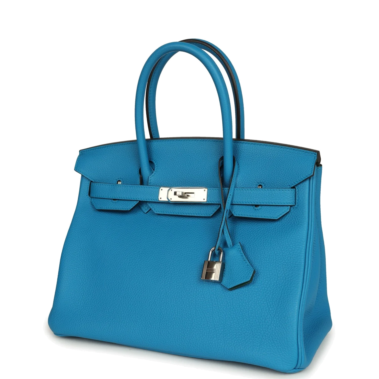 Hermes Birkin 30 Bleu Zanzibar Verso Togo Palladium Hardware Синий Занзибар — фото 6