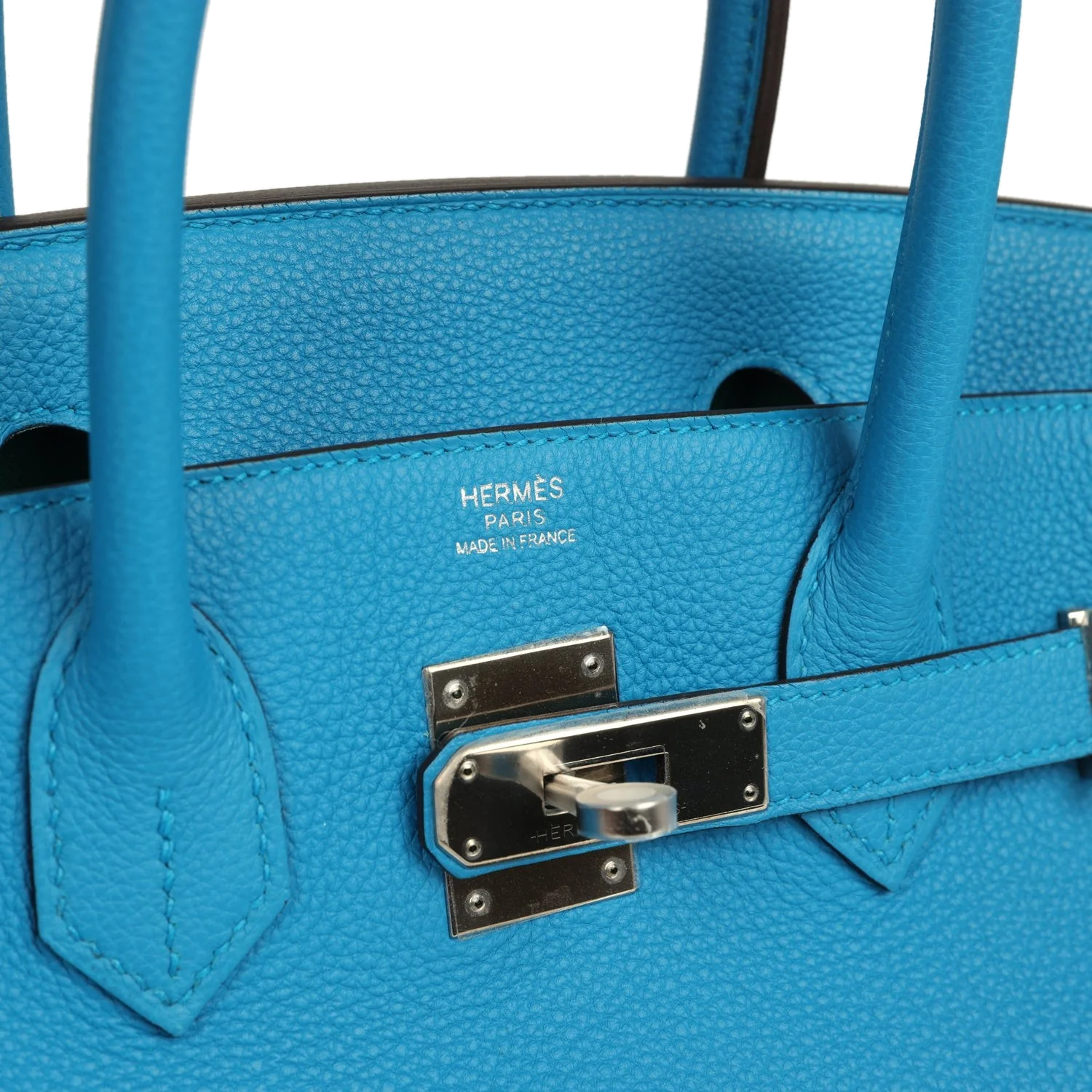 Hermes Birkin 30 Bleu Zanzibar Verso Togo Palladium Hardware Синий Занзибар — фото 8