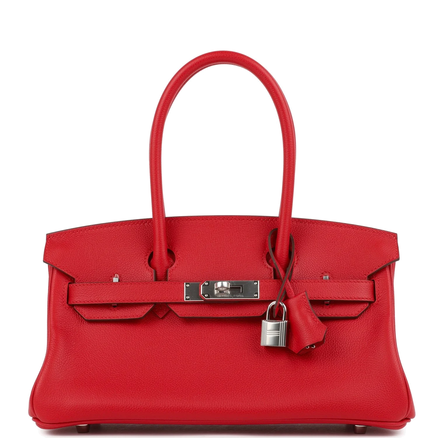 Hermes Shoulder Birkin Light 29 Rouge Radieux Evercolor Palladium Hardware
