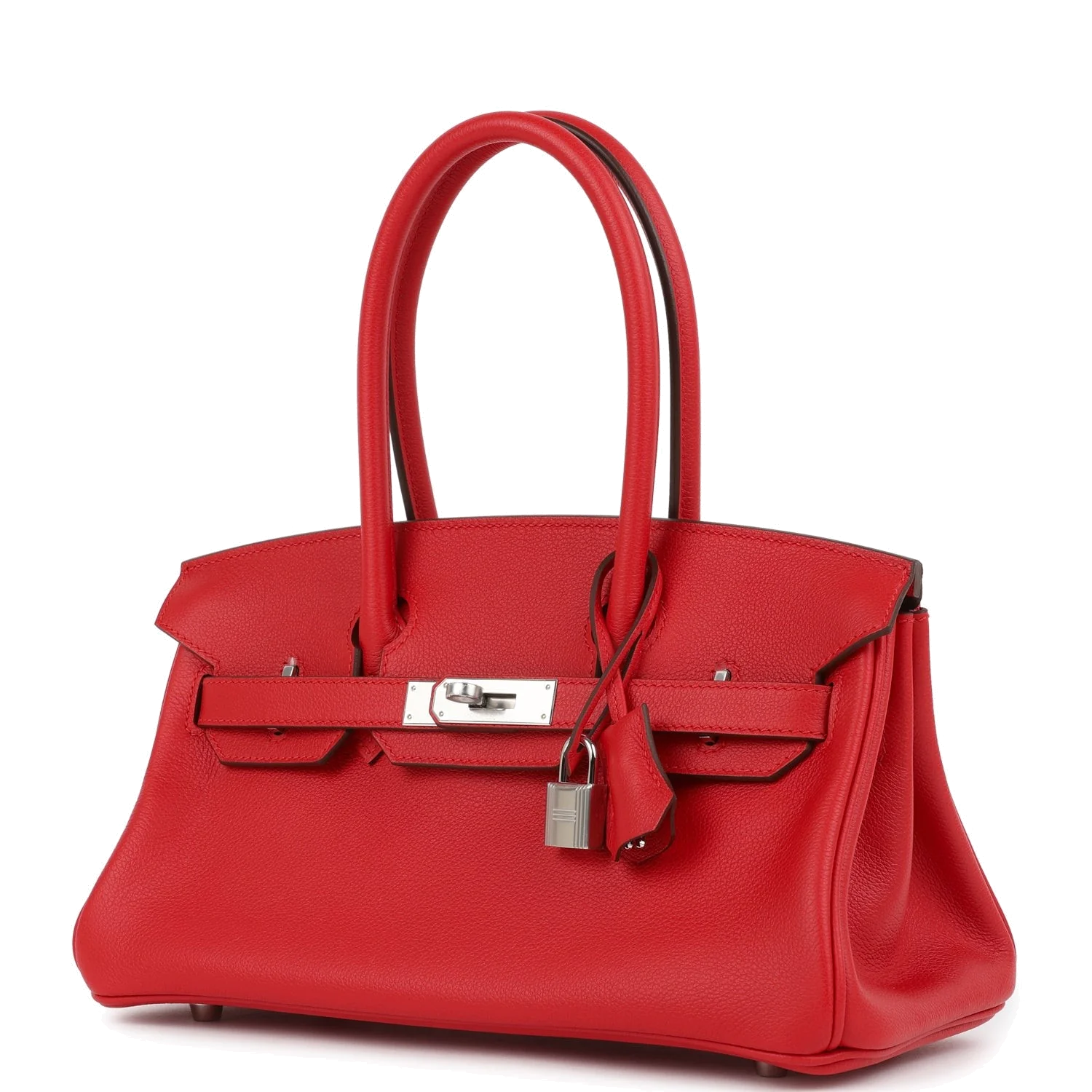 Hermes Shoulder Birkin Light 29 Rouge Radieux Evercolor Palladium Hardware — фото 6