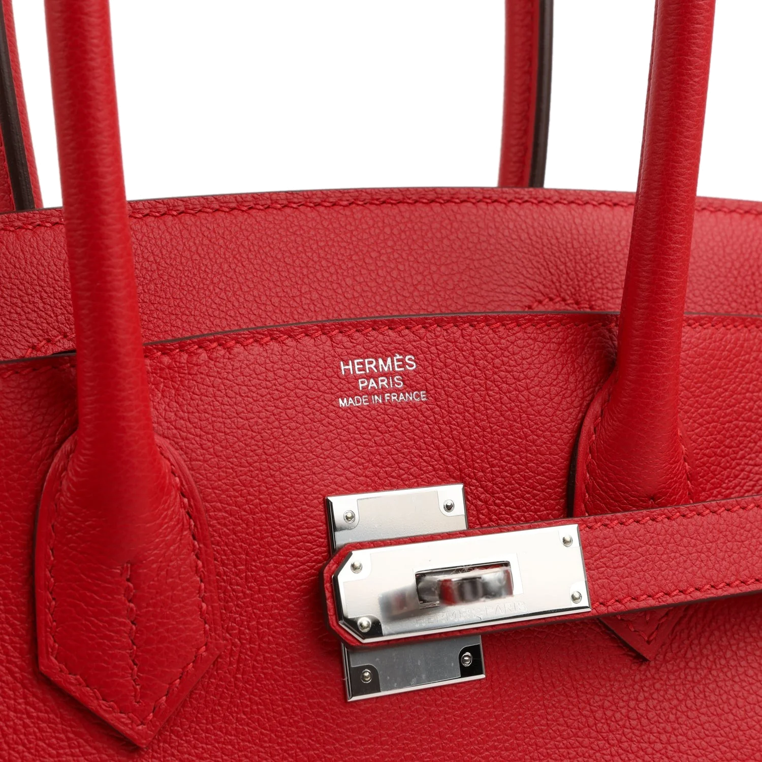 Hermes Shoulder Birkin Light 29 Rouge Radieux Evercolor Palladium Hardware — фото 8