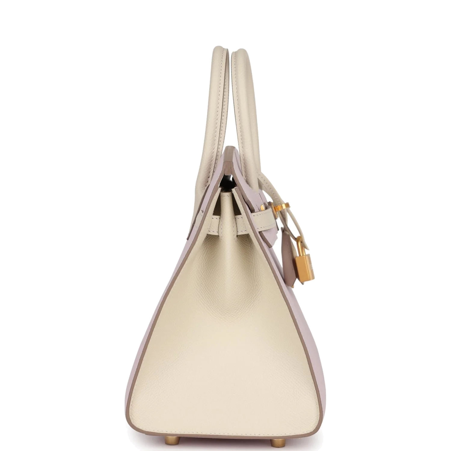 Hermes Special Order (HSS) Birkin Sellier 25 Mauve Pale and Craie Epsom Brushed Gold Hardware — фото 4