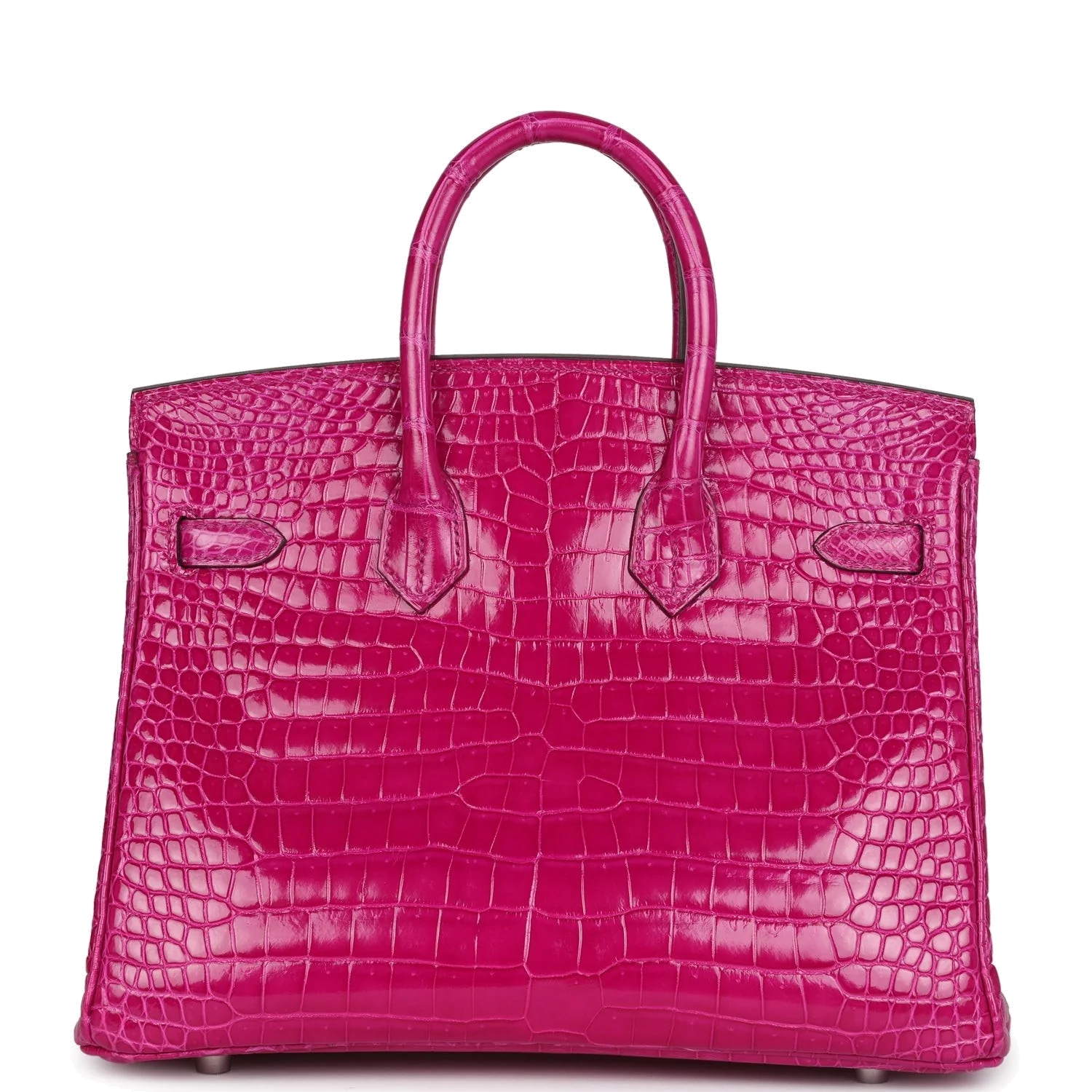 Hermes Birkin 25 Rose Scheherazade Shiny Porosus Crocodile Palladium Hardware Розовый Шахерезада — фото 5