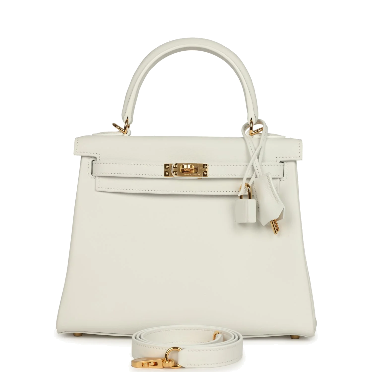 Hermes Kelly Retourne 25 New White Swift Gold Hardware — фото 2