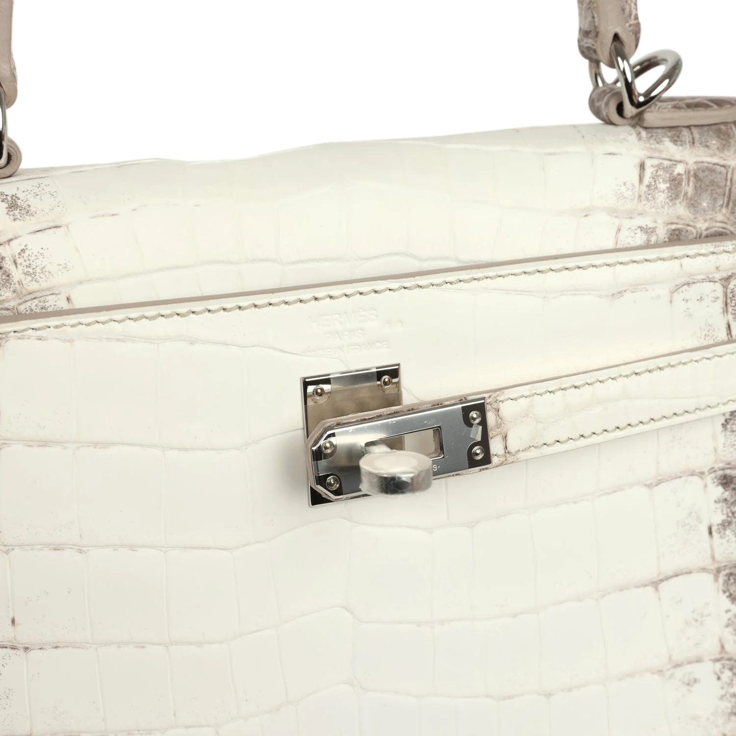 Hermes Kelly Retourne 25 Himalaya Niloticus Crocodile Palladium Hardware — фото 8