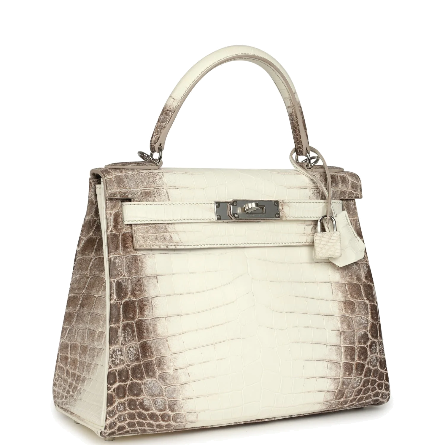 Hermes Kelly Retourne 28 Himalaya Matte Niloticus Crocodile Palladium Hardware — фото 3