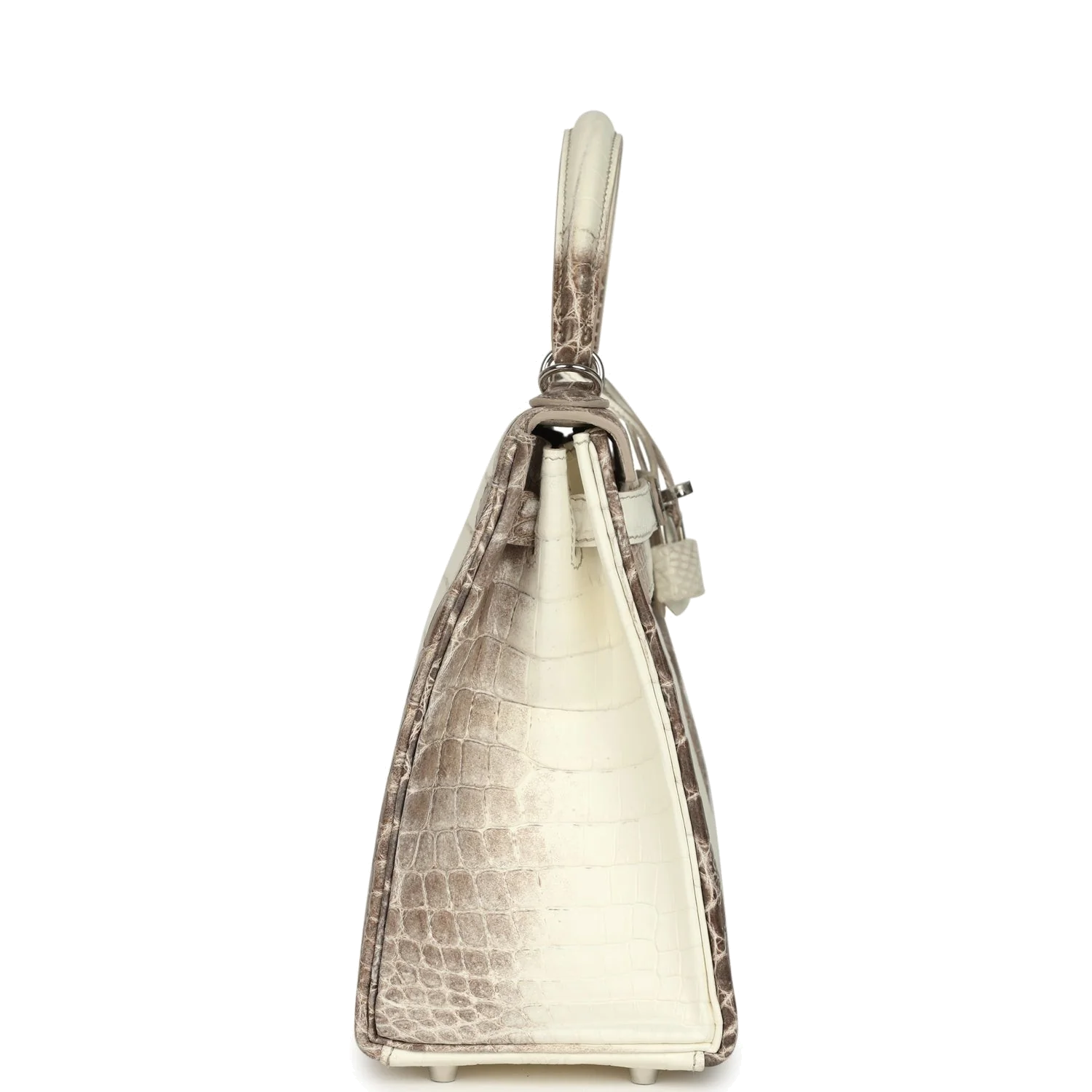 Hermes Kelly Retourne 28 Himalaya Matte Niloticus Crocodile Palladium Hardware — фото 4