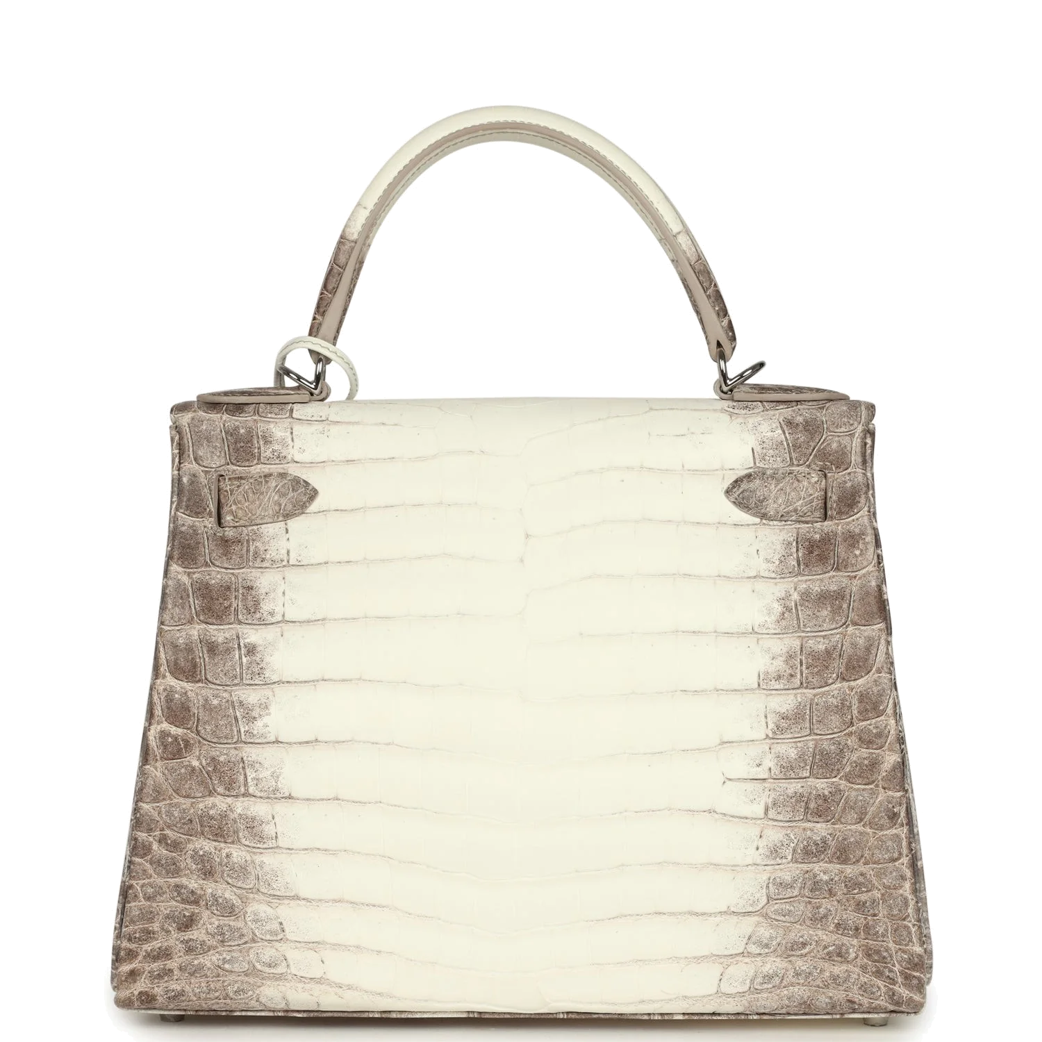Hermes Kelly Retourne 28 Himalaya Matte Niloticus Crocodile Palladium Hardware — фото 5