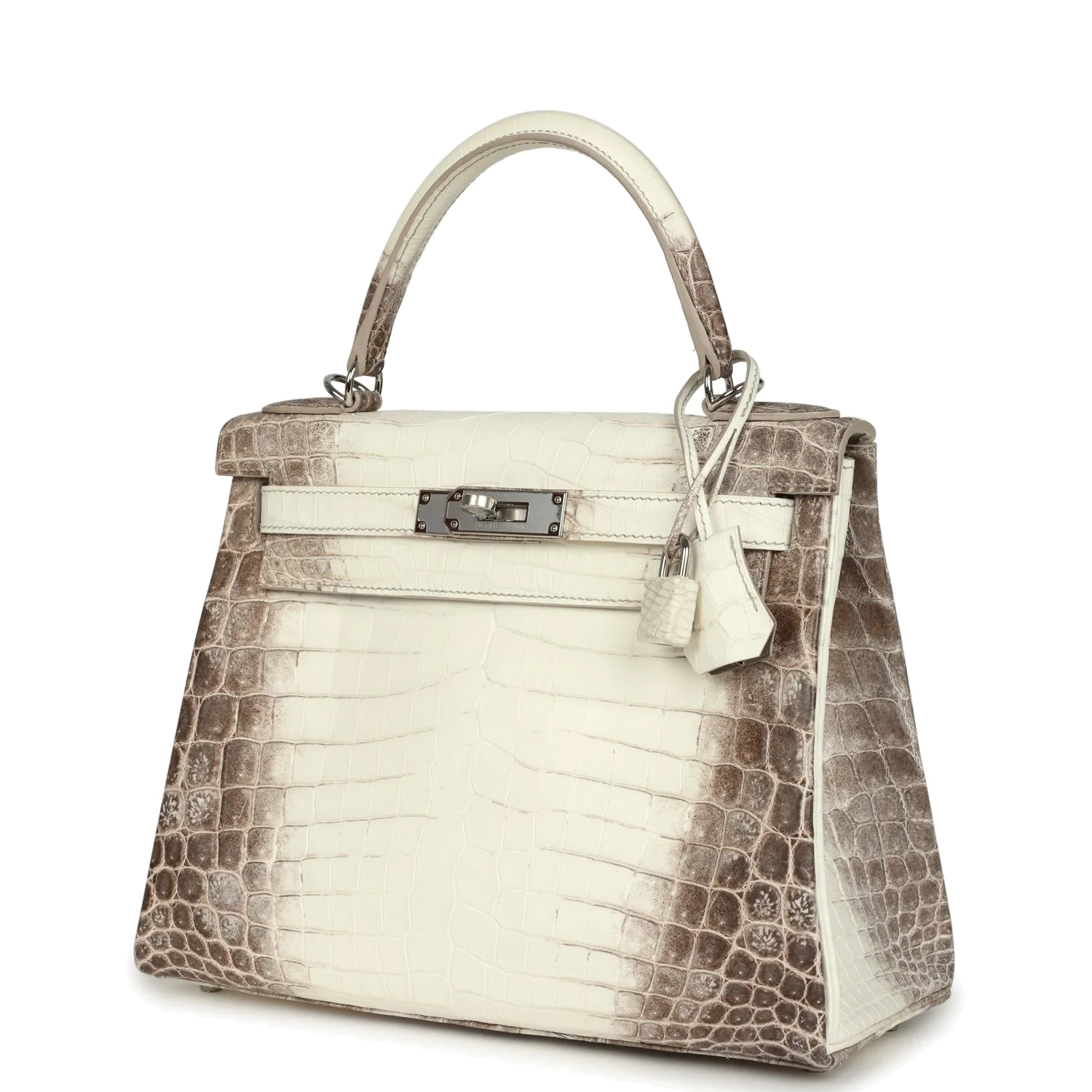 Hermes Kelly Retourne 28 Himalaya Matte Niloticus Crocodile Palladium Hardware — фото 6