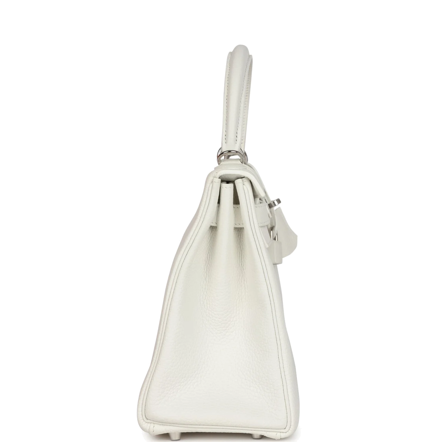Hermes Kelly Retourne 28 White Clemence Palladium Hardware — фото 4