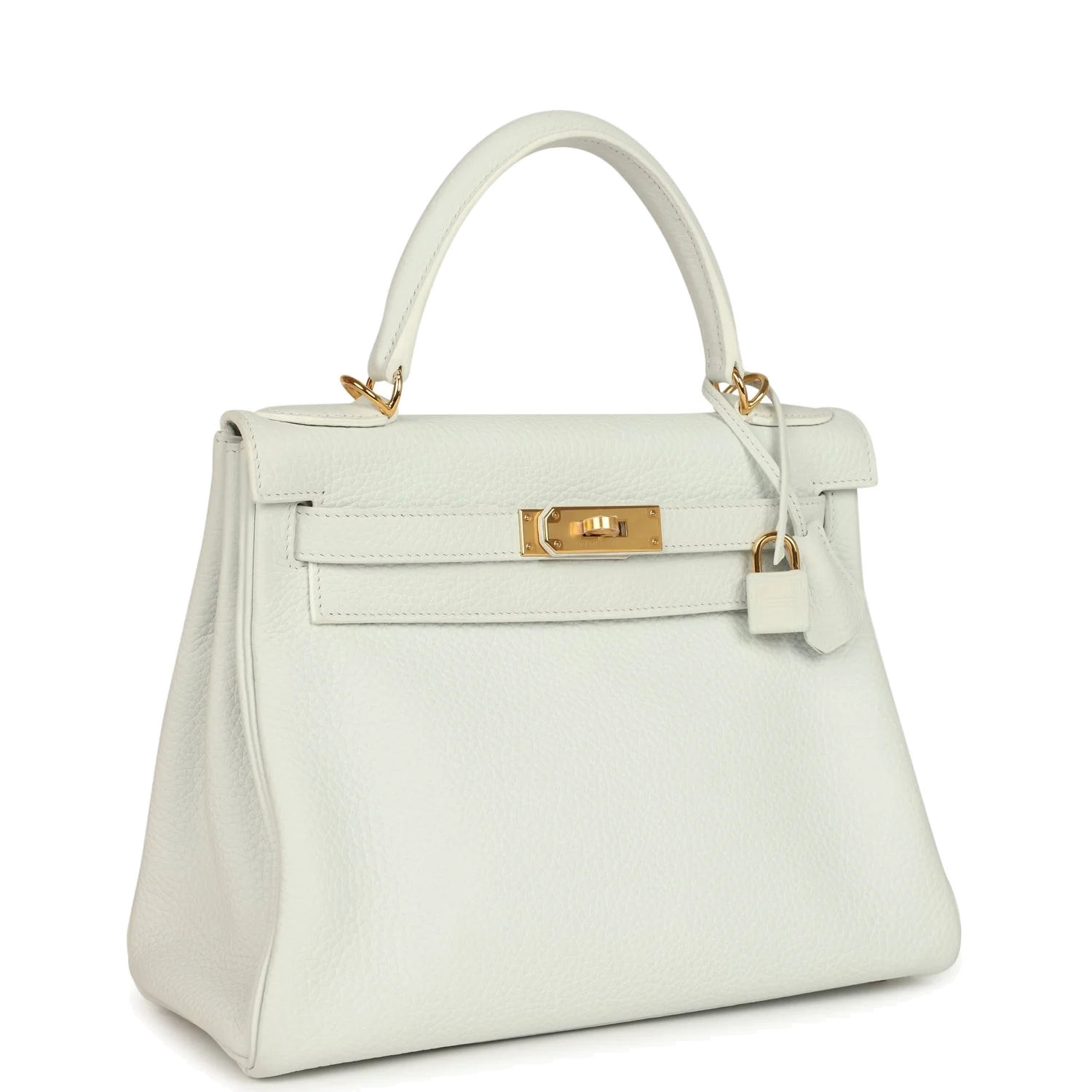 Hermes Kelly Retourne 28 White Clemence Gold Hardware — фото 3