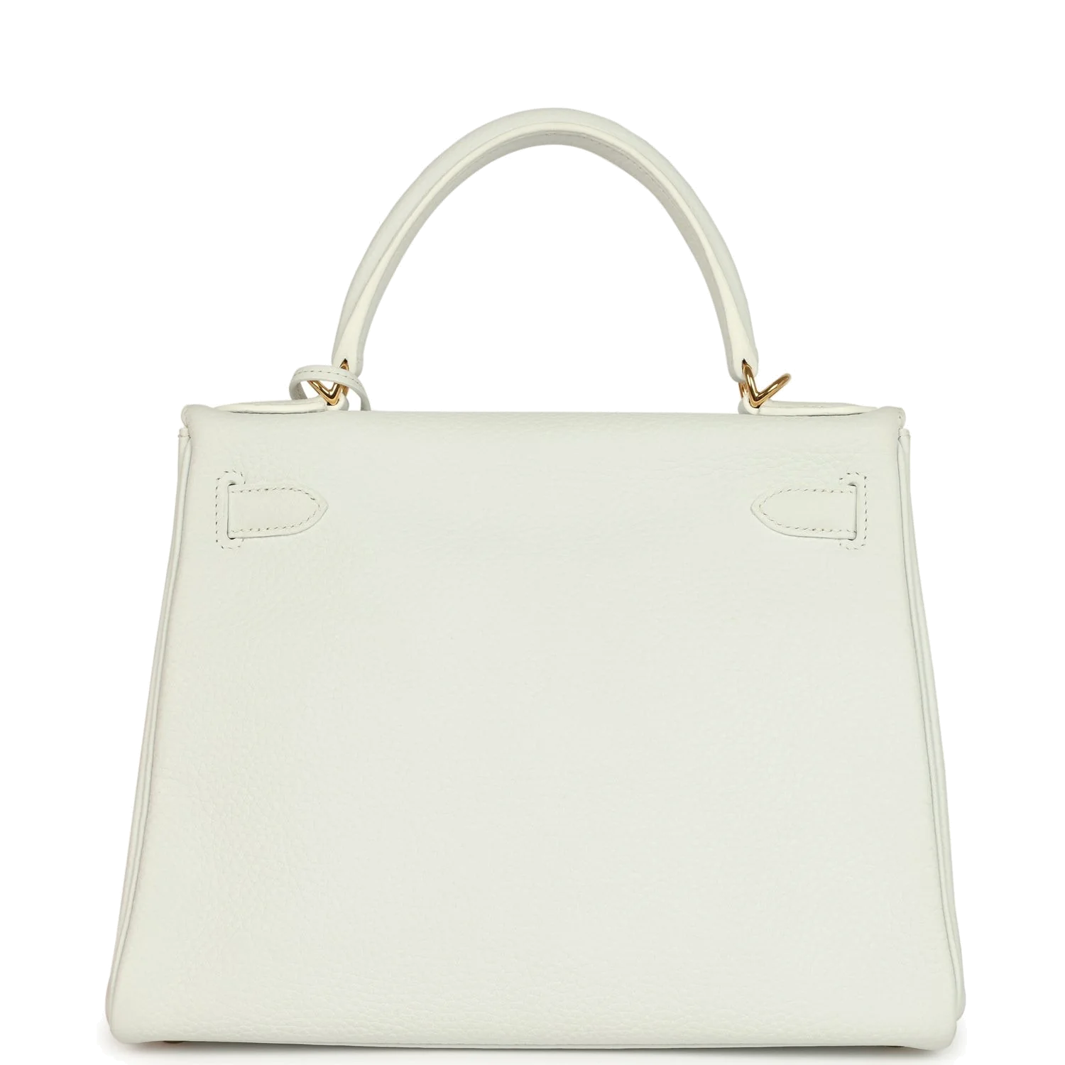 Hermes Kelly Retourne 28 White Clemence Gold Hardware — фото 5