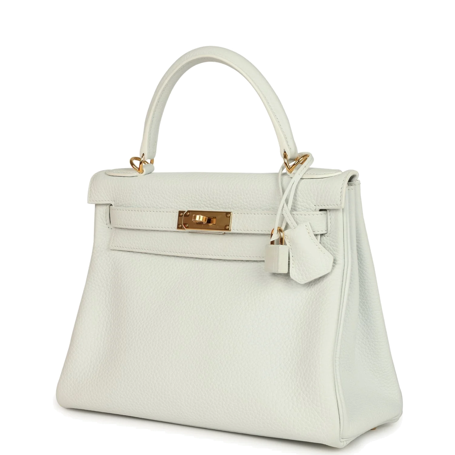 Hermes Kelly Retourne 28 White Clemence Gold Hardware — фото 6