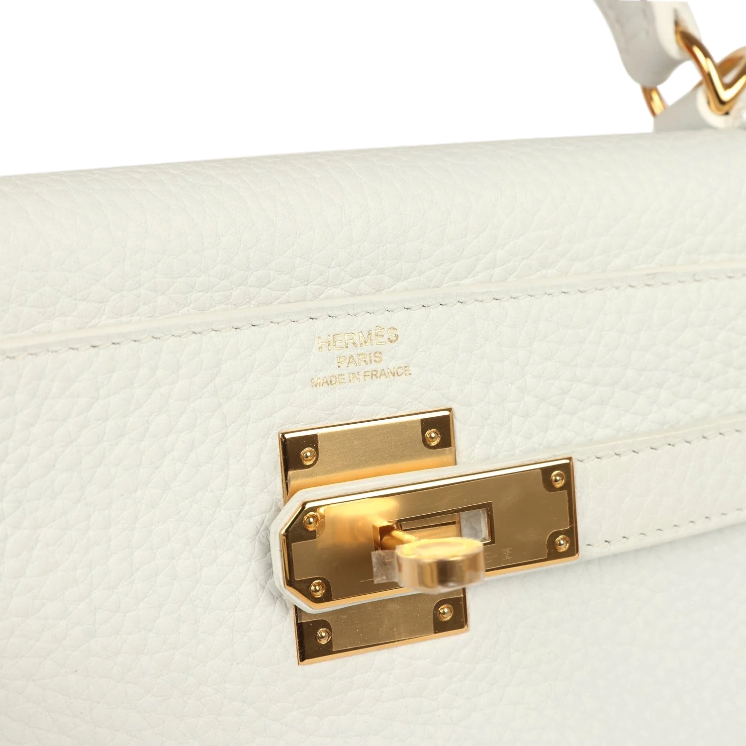 Hermes Kelly Retourne 28 White Clemence Gold Hardware — фото 8