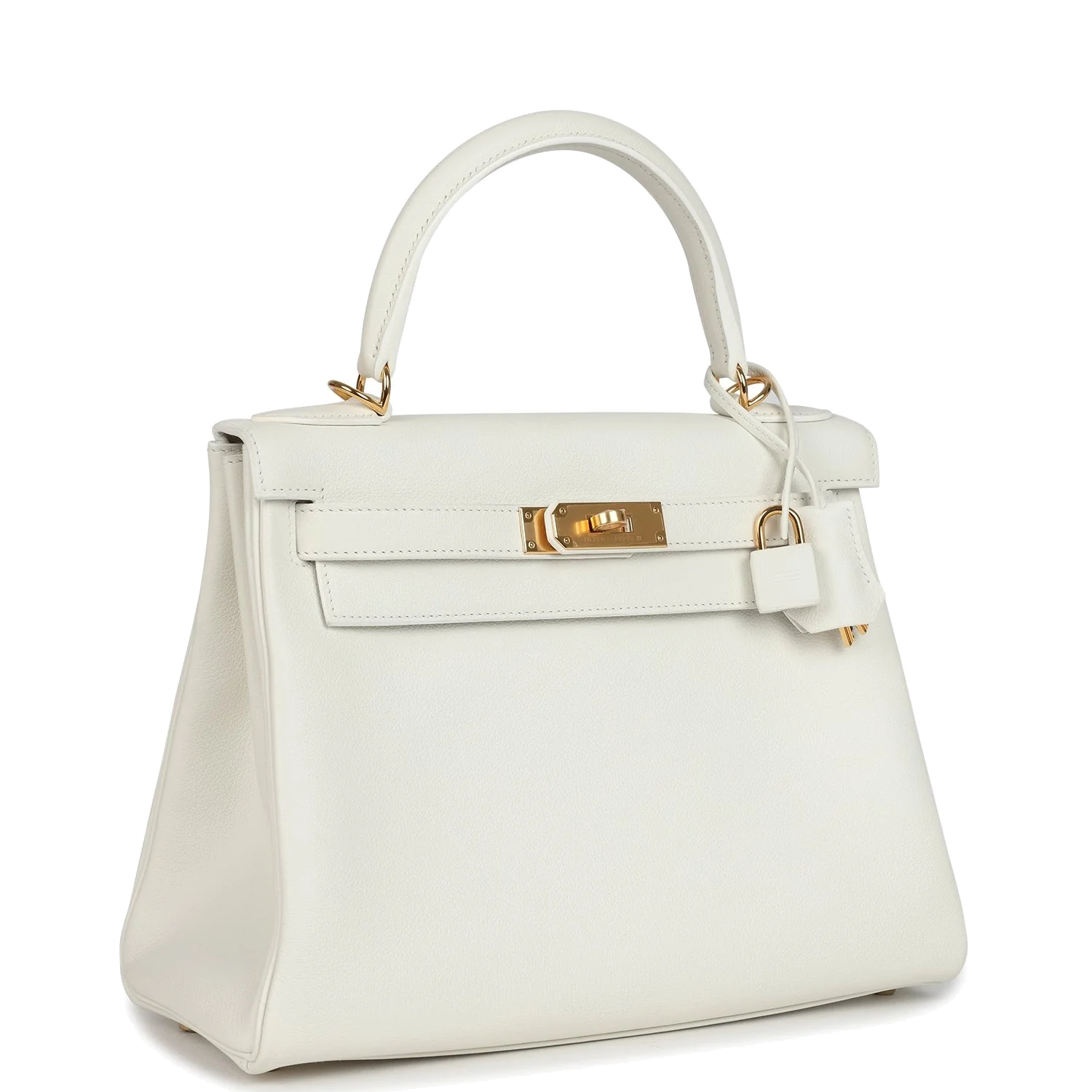 Hermes Kelly Retourne 28 White Evercolor Gold Hardware — фото 3