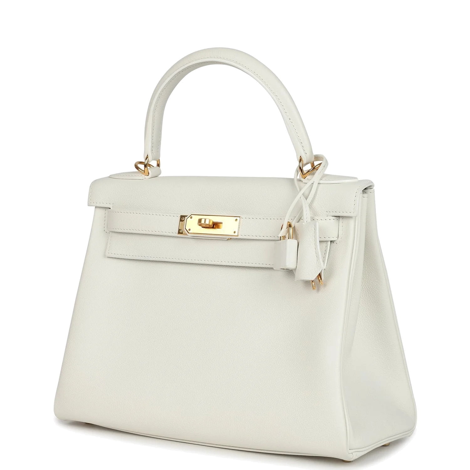 Hermes Kelly Retourne 28 White Evercolor Gold Hardware — фото 6