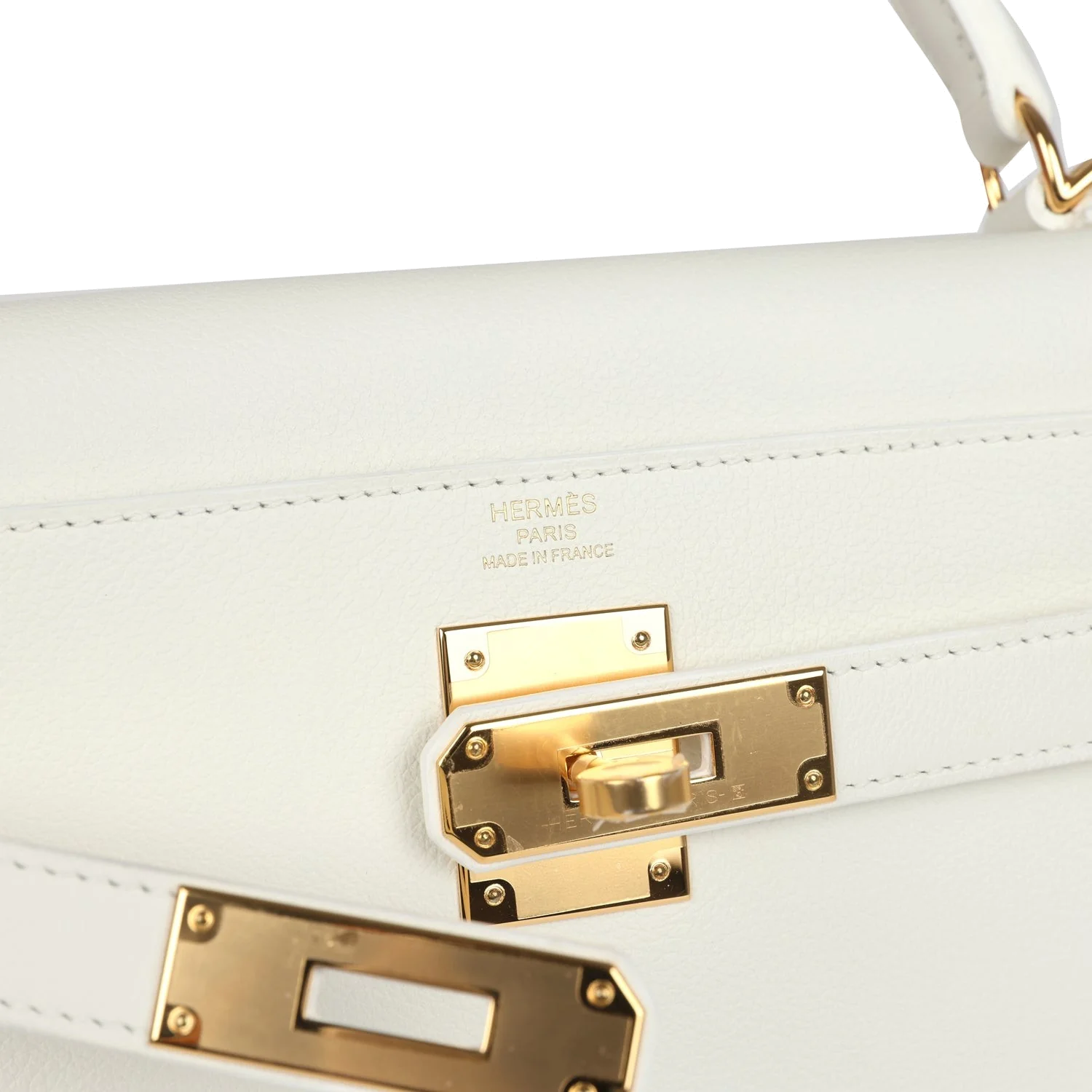 Hermes Kelly Retourne 28 White Evercolor Gold Hardware — фото 8