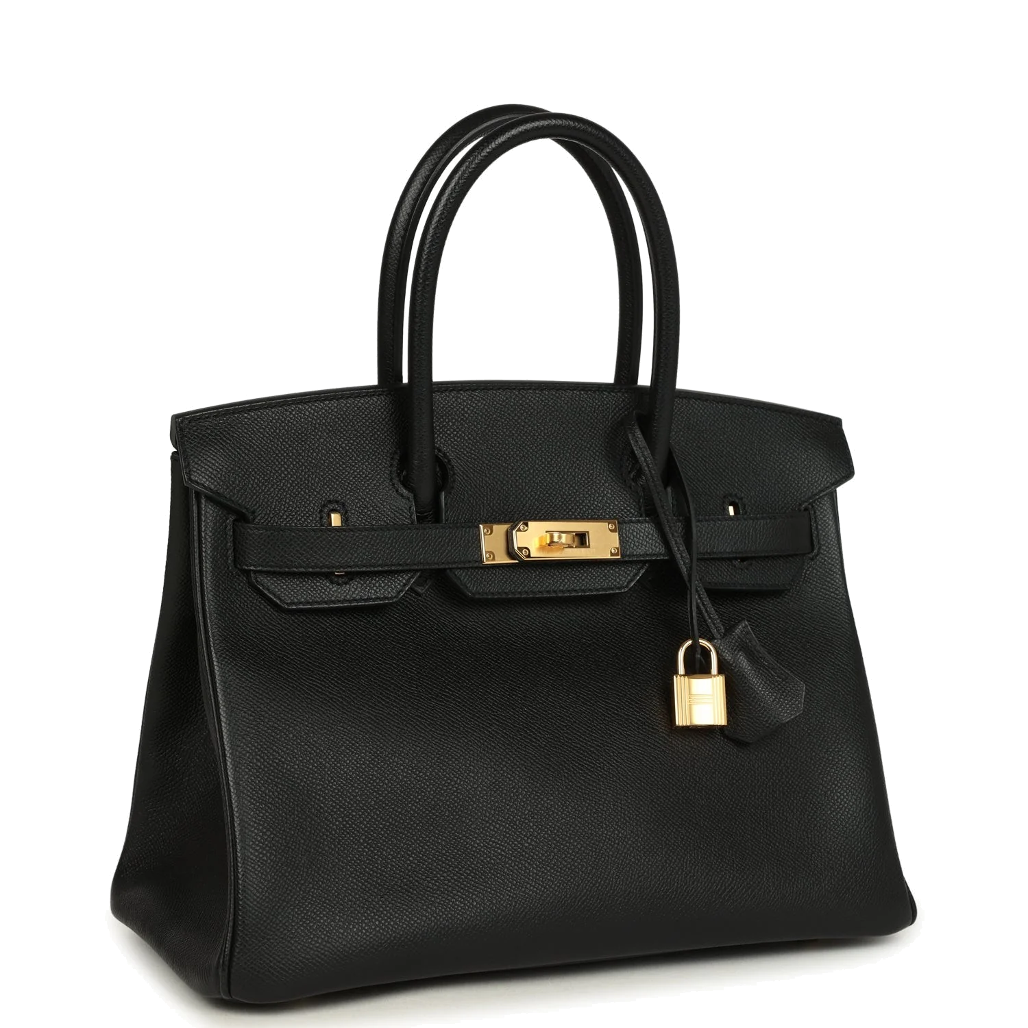 Hermes Birkin 30 Black Epsom Gold Hardware Черный Epsom — фото 3