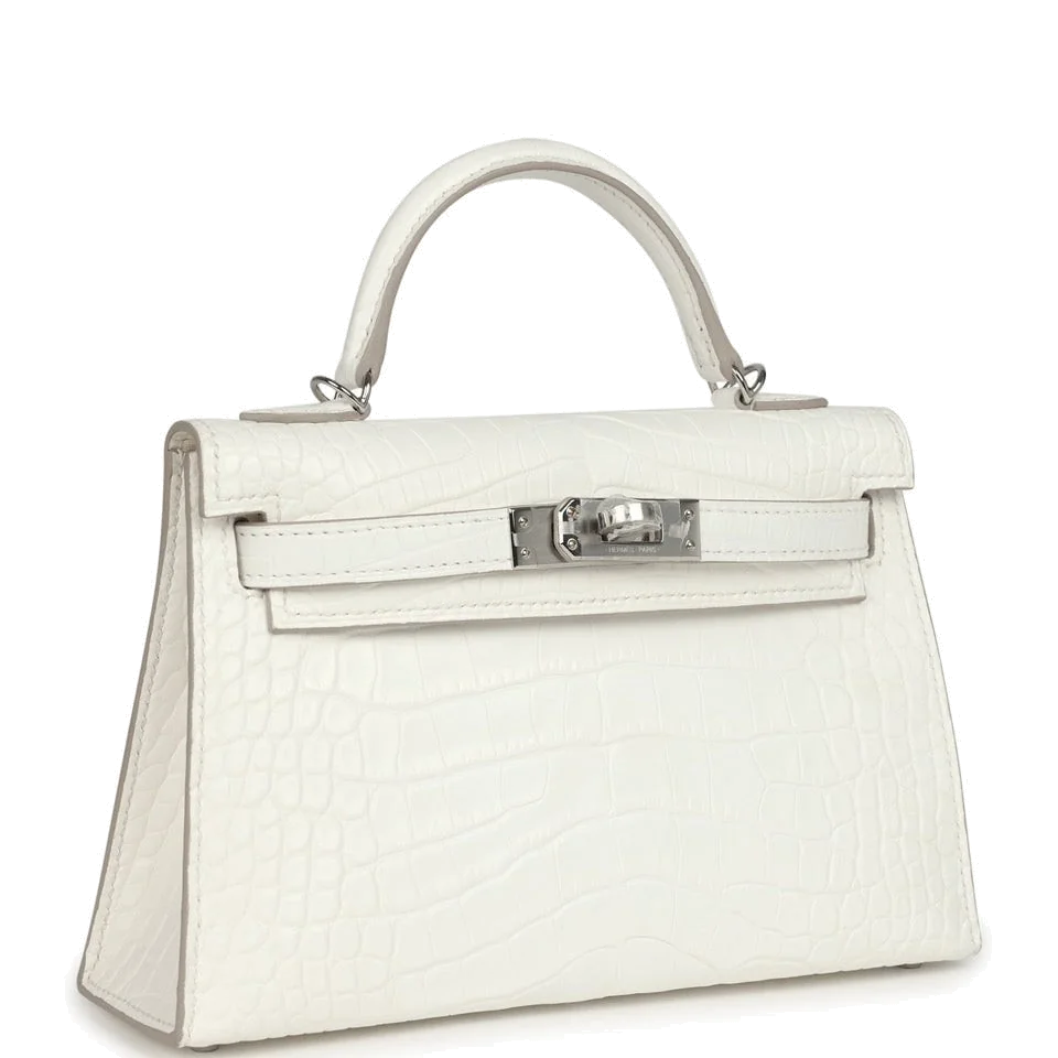 Hermes Kelly Sellier 20 Creme Chantilly Matte Alligator Palladium Hardware — фото 3