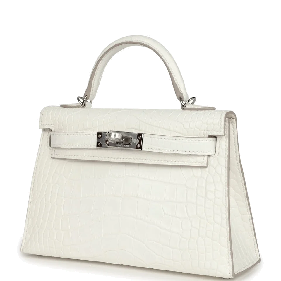 Hermes Kelly Sellier 20 Creme Chantilly Matte Alligator Palladium Hardware — фото 6