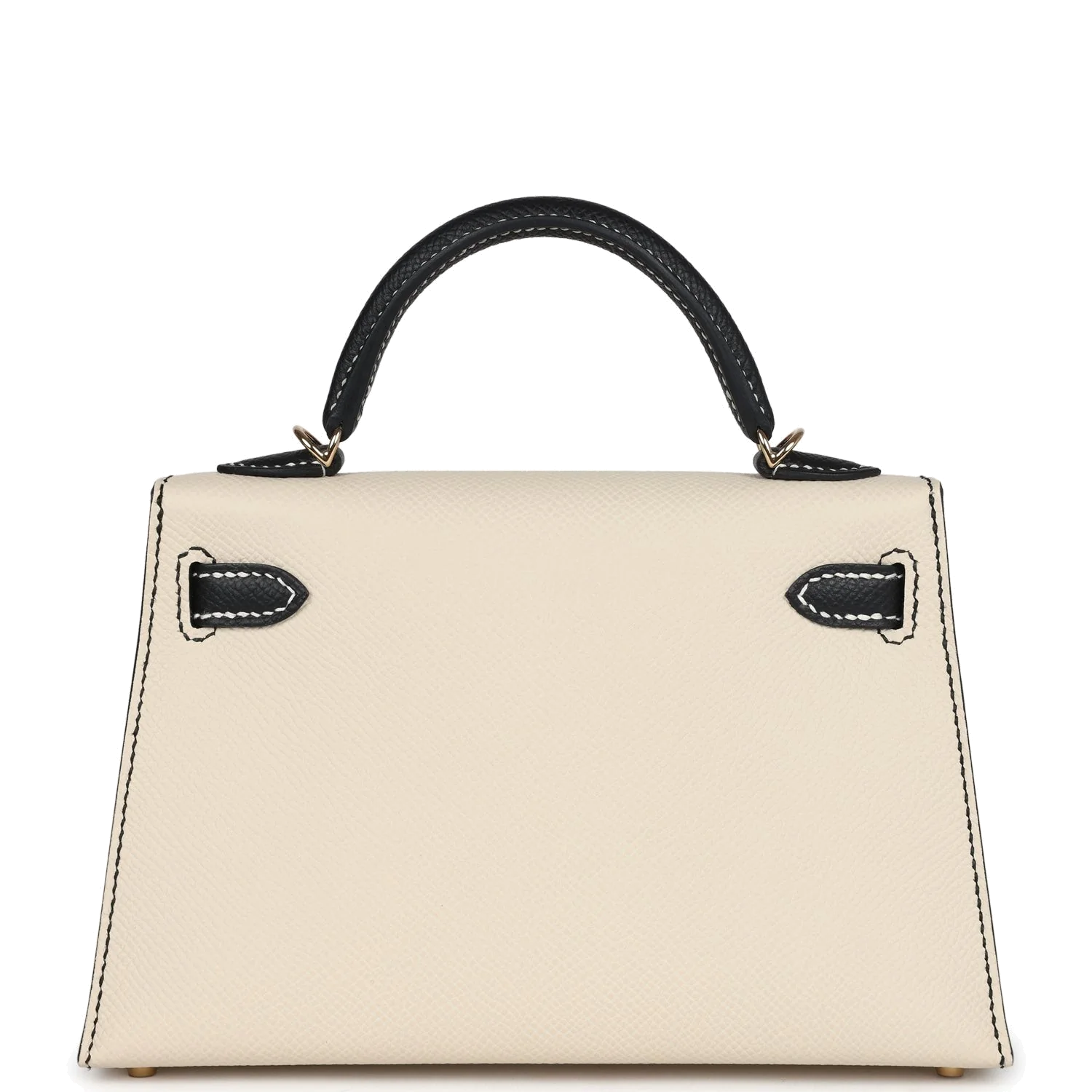 Hermes Special Order (HSS) Kelly Sellier 20 Craie and Black Epsom Permabrass Hardware — фото 5