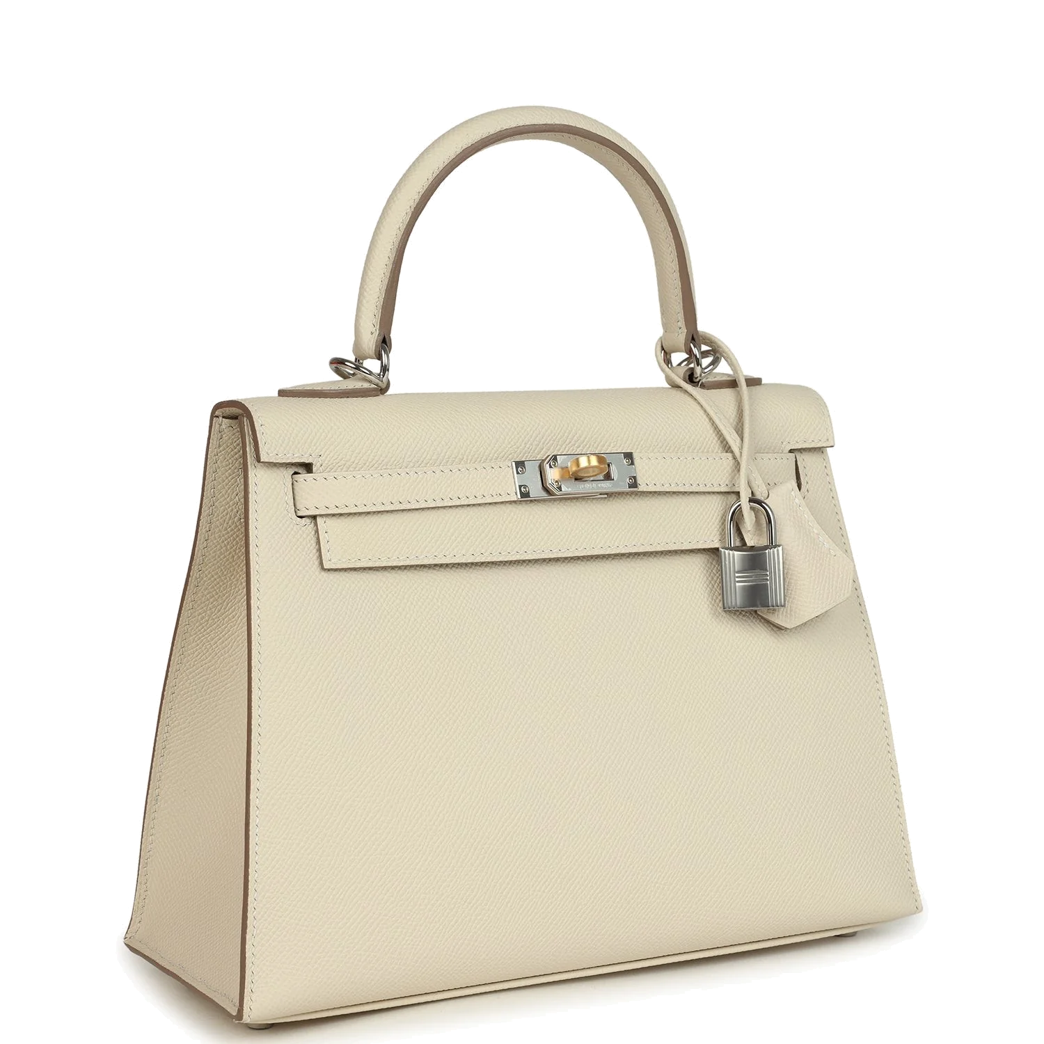 Hermes Kelly Sellier 25 Craie Epsom Electrum Hardware — фото 3