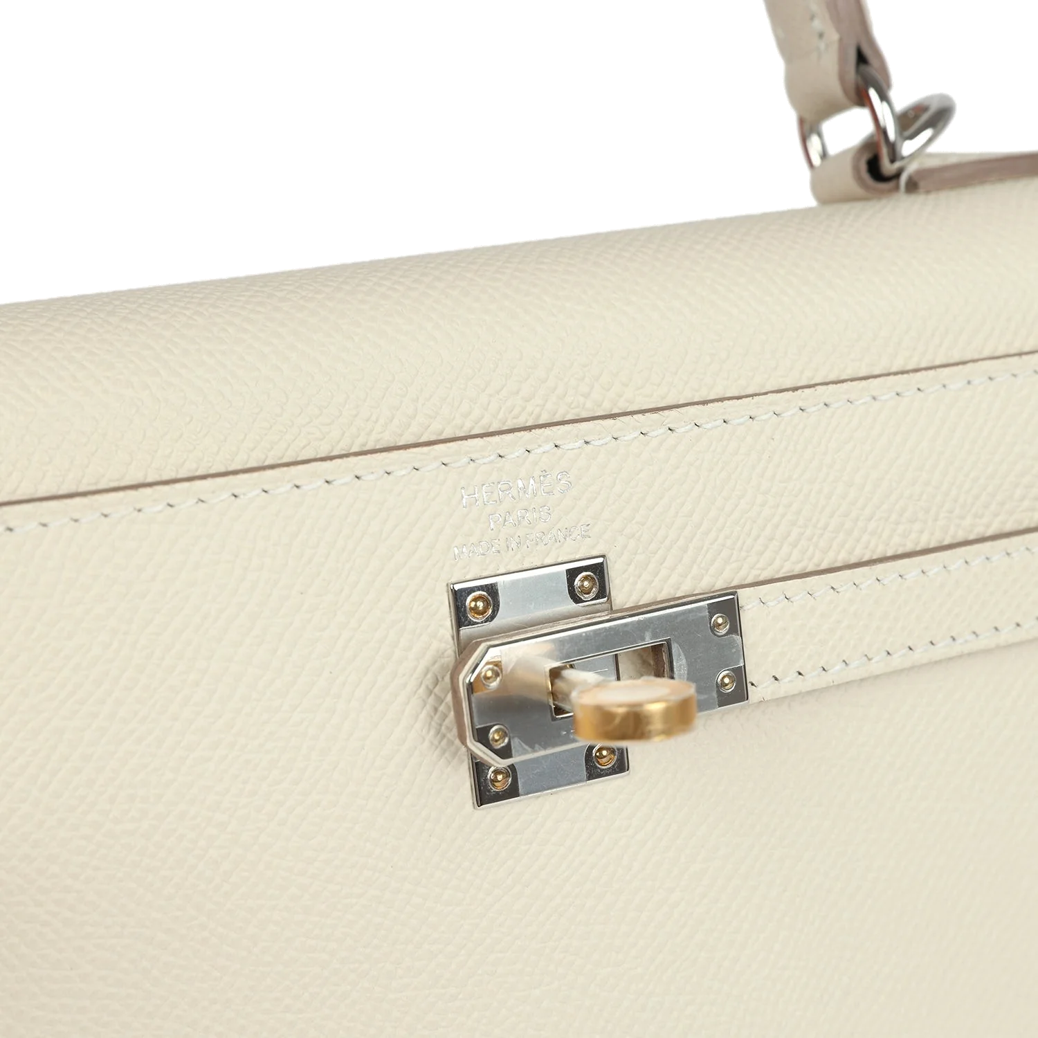 Hermes Kelly Sellier 25 Craie Epsom Electrum Hardware — фото 8