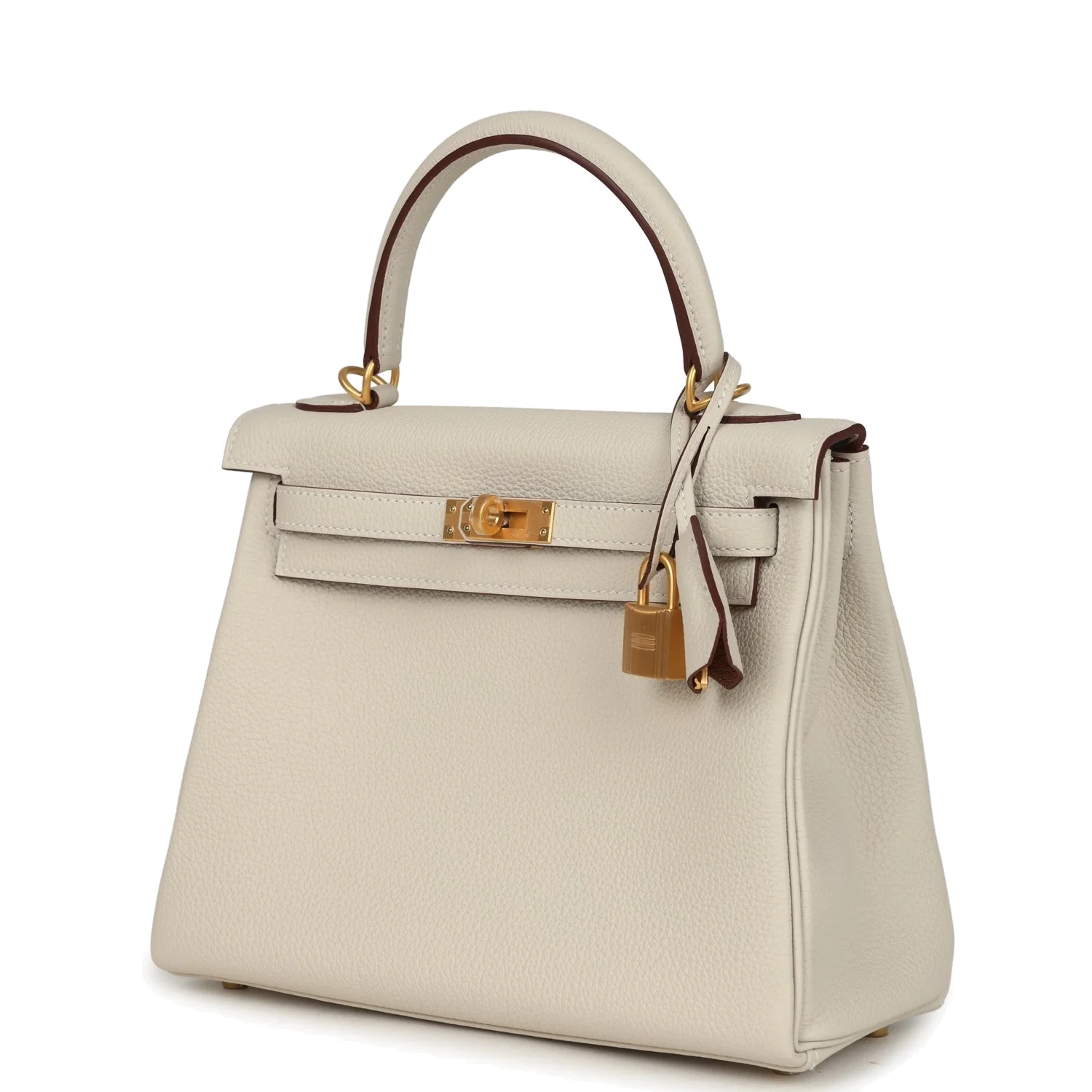 Hermes Special Order (HSS) Kelly Retourne 25 Craie Verso Togo Brushed Gold Hardware — фото 6