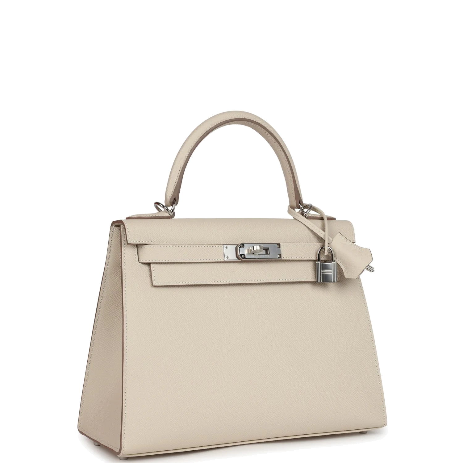 Hermes Kelly Sellier 28 Craie Epsom Palladium Hardware — фото 3