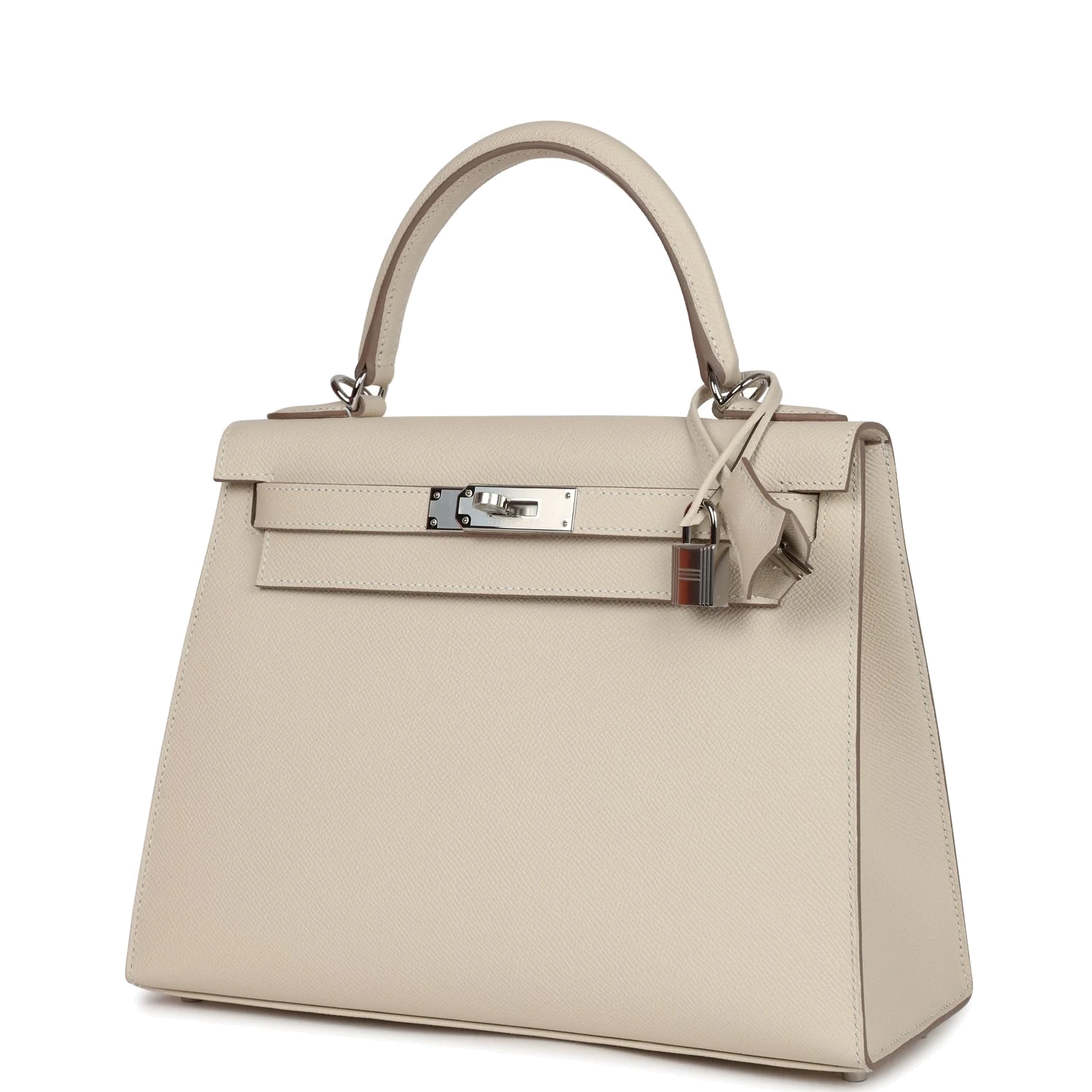 Hermes Kelly Sellier 28 Craie Epsom Palladium Hardware — фото 6