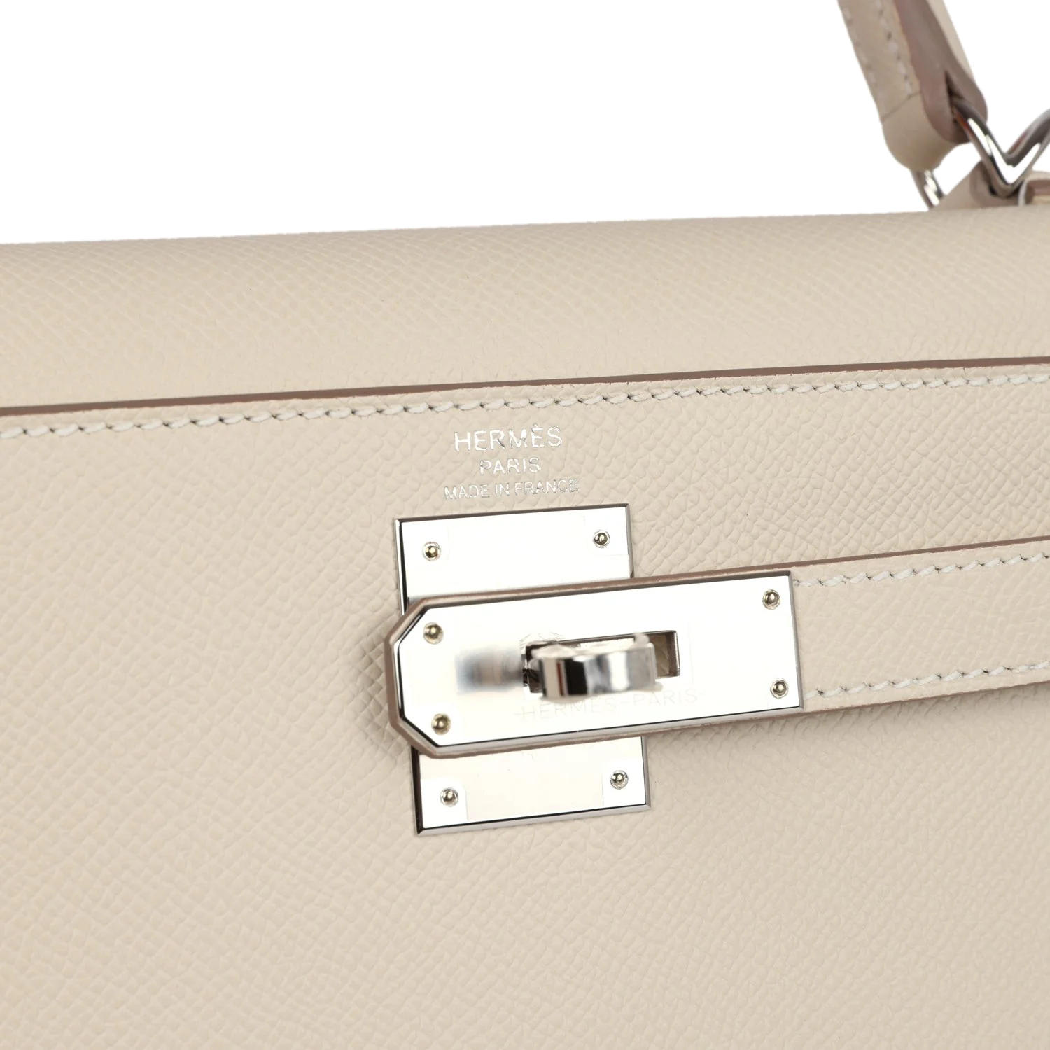 Hermes Kelly Sellier 28 Craie Epsom Palladium Hardware — фото 8