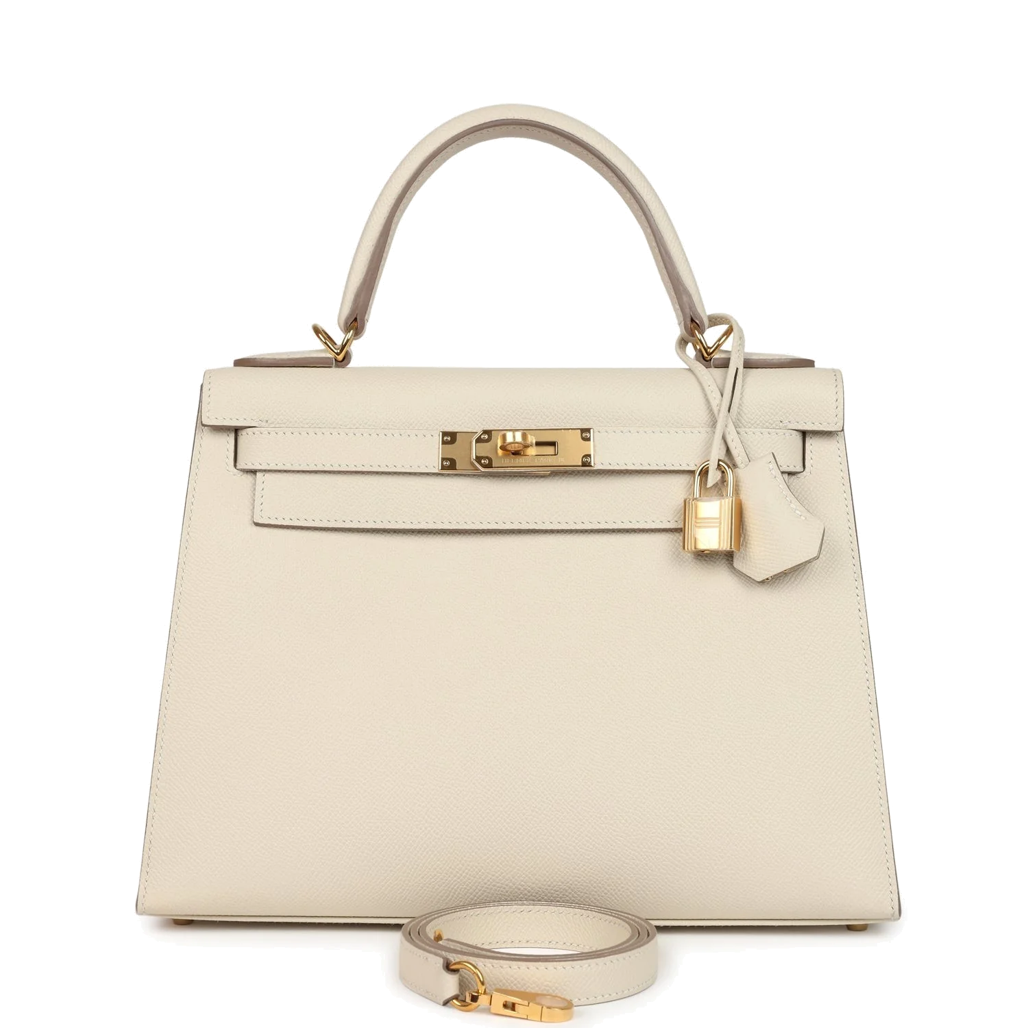 Hermes Kelly Sellier 28 Craie Epsom Gold Hardware — фото 2