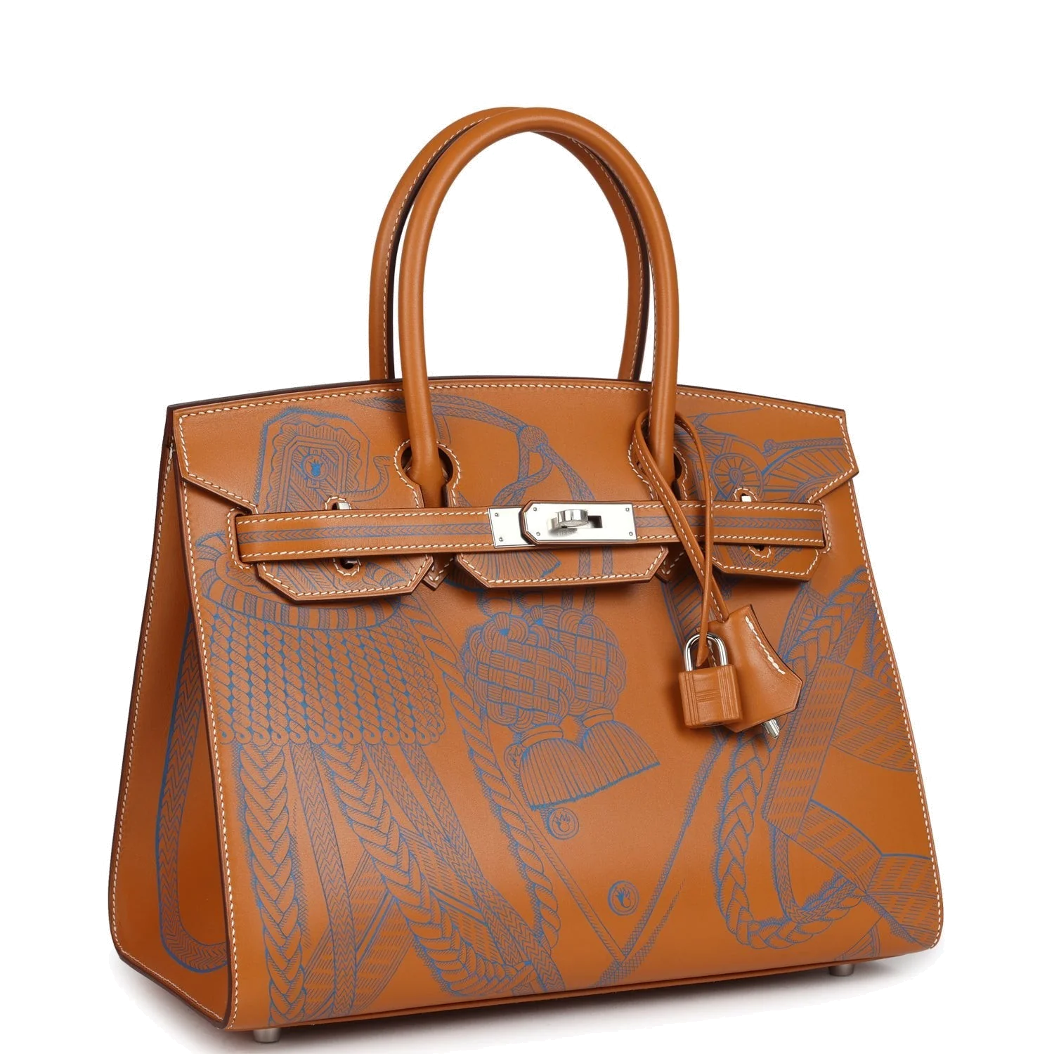 Hermes Birkin Sellier 30 "Zouaves Et Dragons" Naturel Sable Butler Palladium Hardware — фото 3