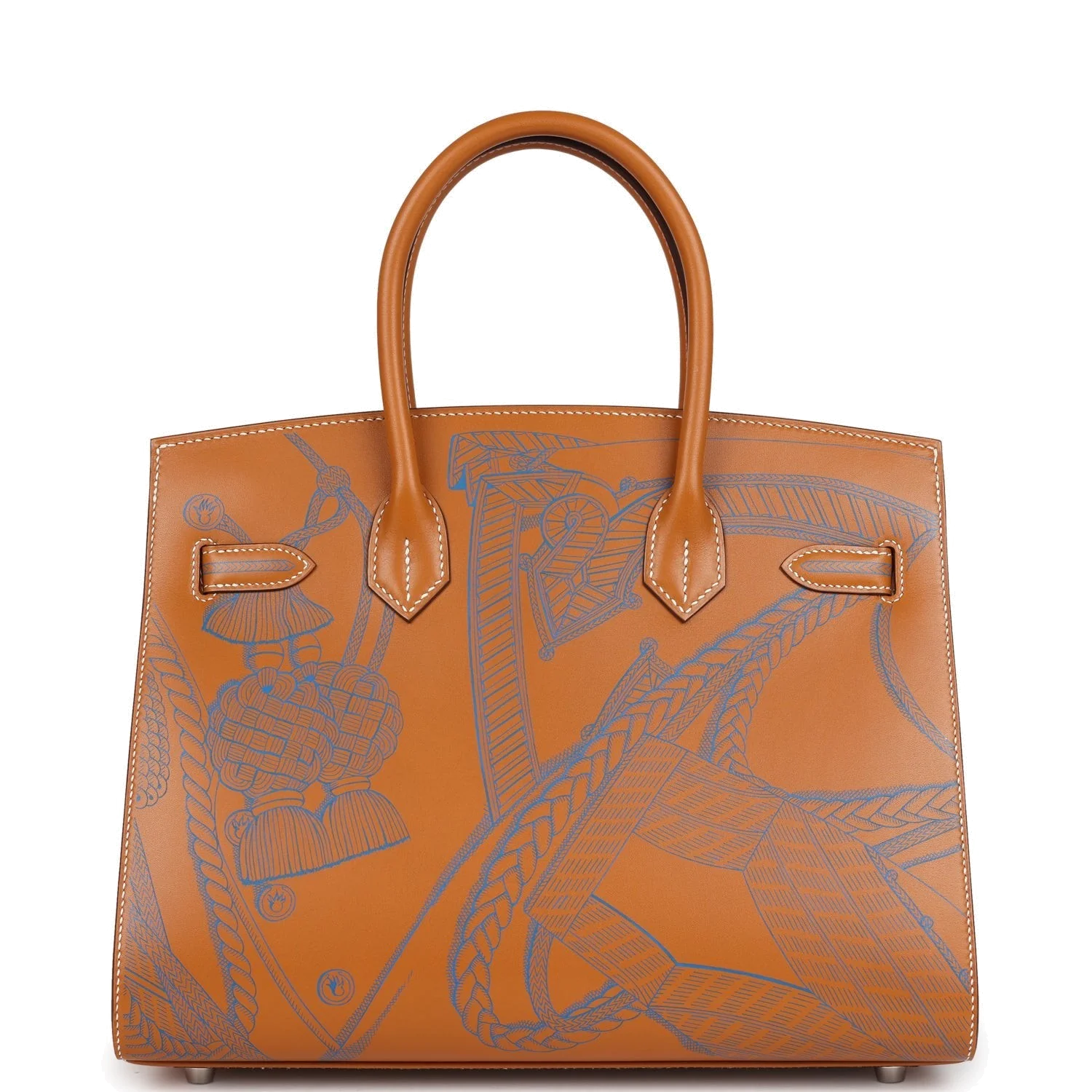 Hermes Birkin Sellier 30 "Zouaves Et Dragons" Naturel Sable Butler Palladium Hardware — фото 5